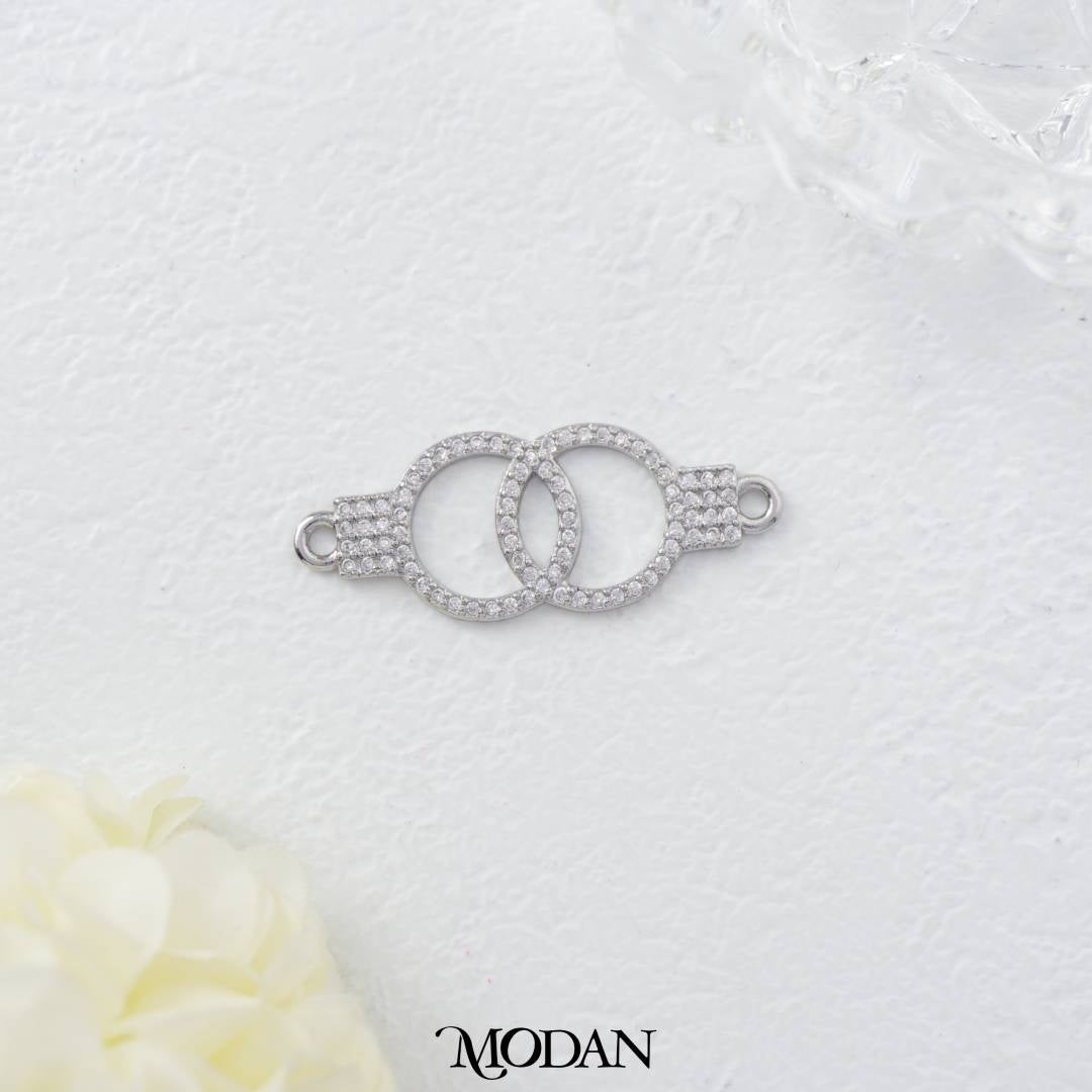 Interlocking Handcuff DIY Connector Liontin Bulat Berlian Pasir Hypoallergenic Gold Filled