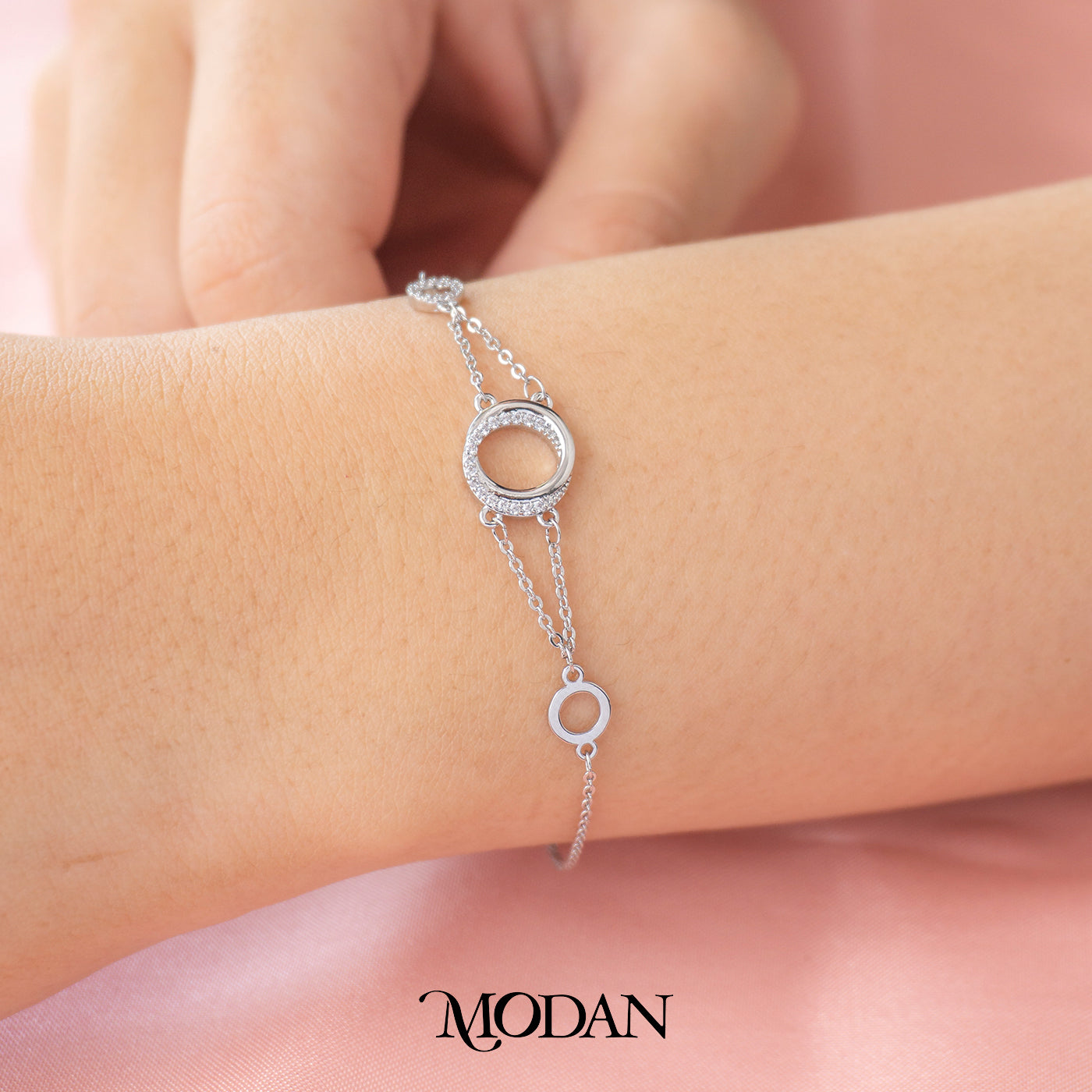 Sparkling Dainty Circle Round Bracelet Gelang Minimalis Hypoallergenic Gold Filled