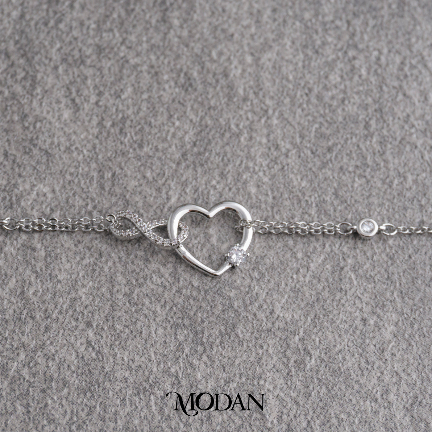 (16cm) Minimalist Interlocking Heart Infinity Bracelet Gelang Minimalis Hypoallergenic Gold Filled