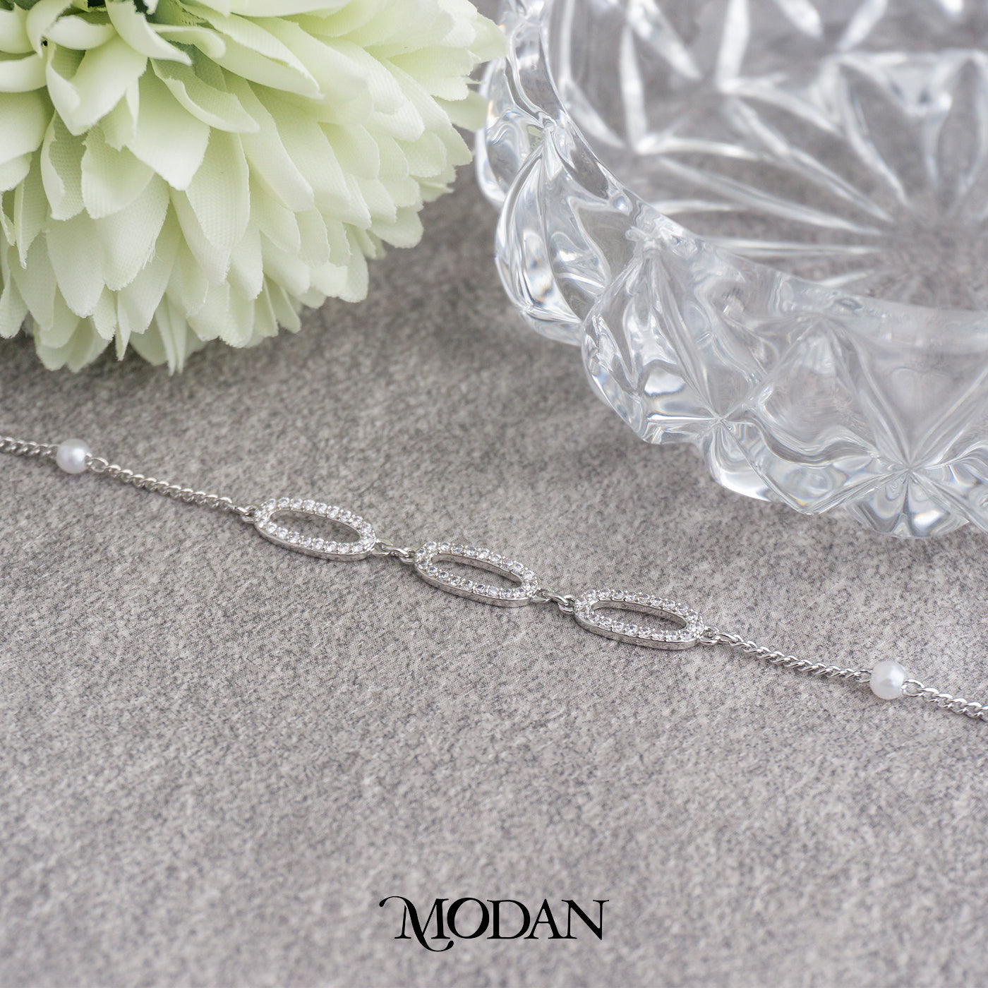 (16cm) Sparkling Oval Paperclip Link Chain Bracelet Gelang Minimalis Hypoallergenic Gold Filled