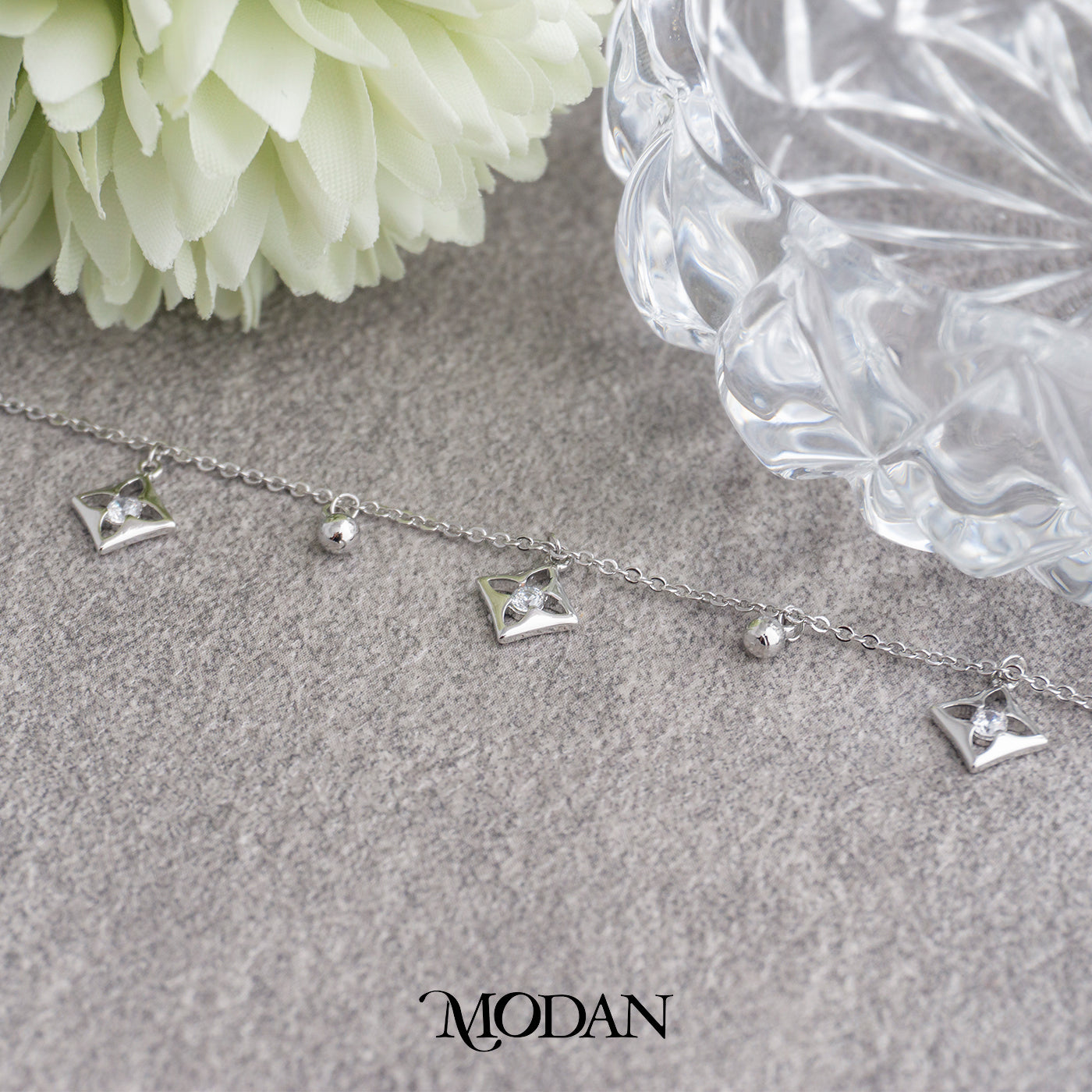 (16cm) Dainty Square Starburst Mini Charms Bracelet Gelang Bintang Hypoallergenic Gold Filled