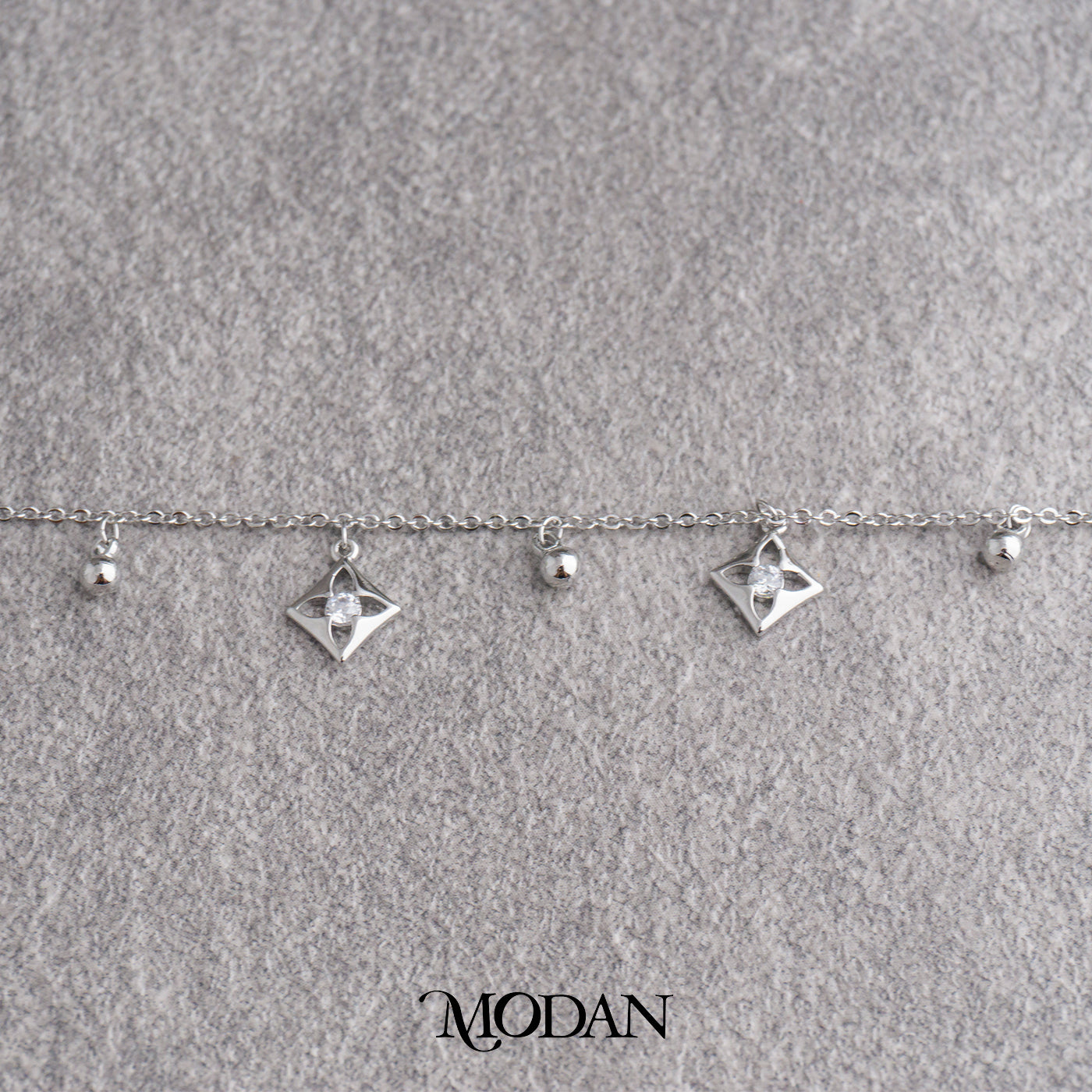 (16cm) Dainty Square Starburst Mini Charms Bracelet Gelang Bintang Hypoallergenic Gold Filled