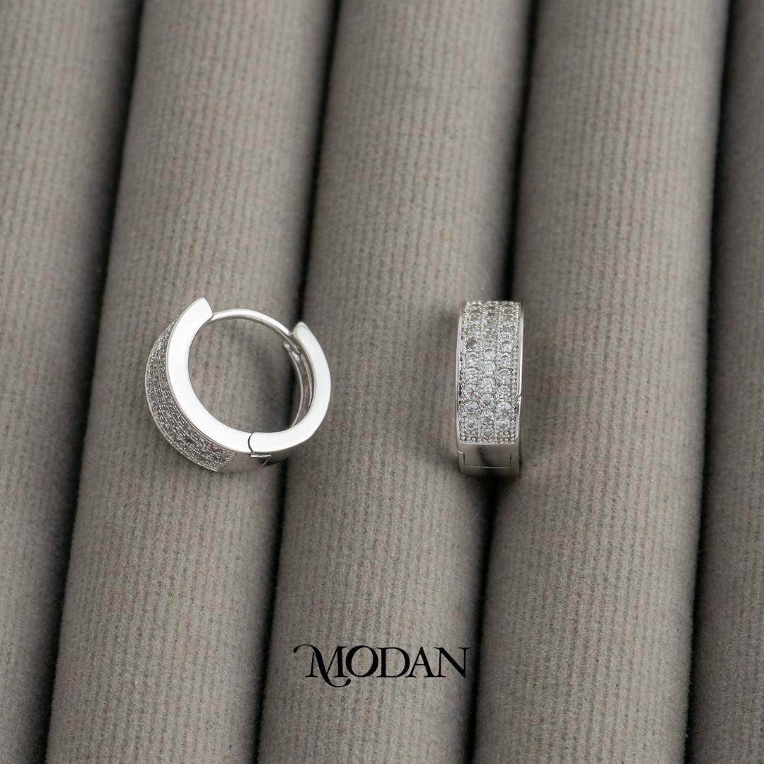 Sparkling Hoop Earrings Anting Bulat Simple Hypoallergenic Gold Plated