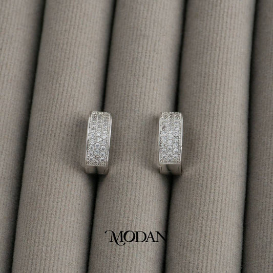 Sparkling Hoop Earrings Anting Bulat Simple Hypoallergenic Gold Plated