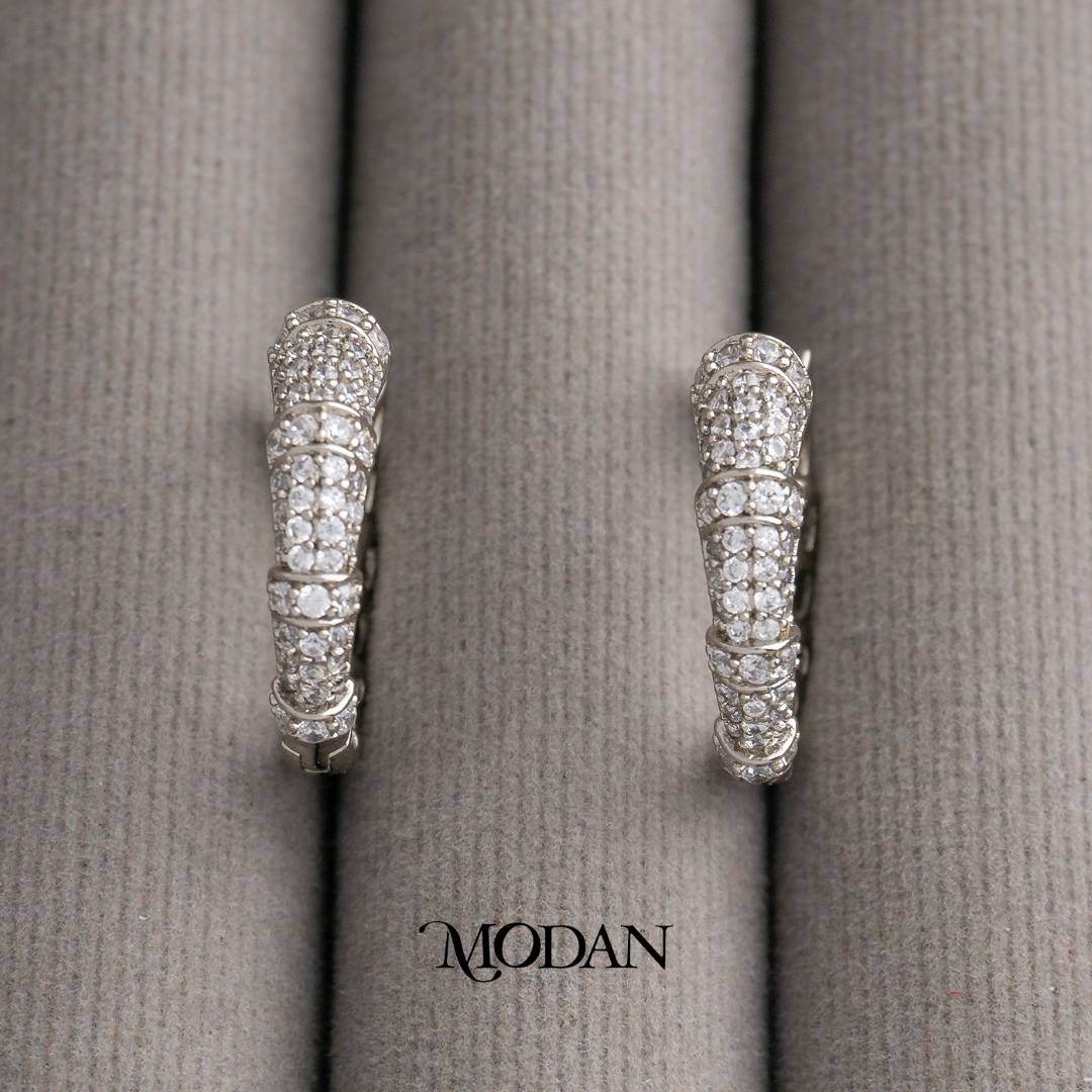 Sparkling Tube Wide Hoop Earrings Anting Bulat Tebal Hypoallergenic Gold Plated