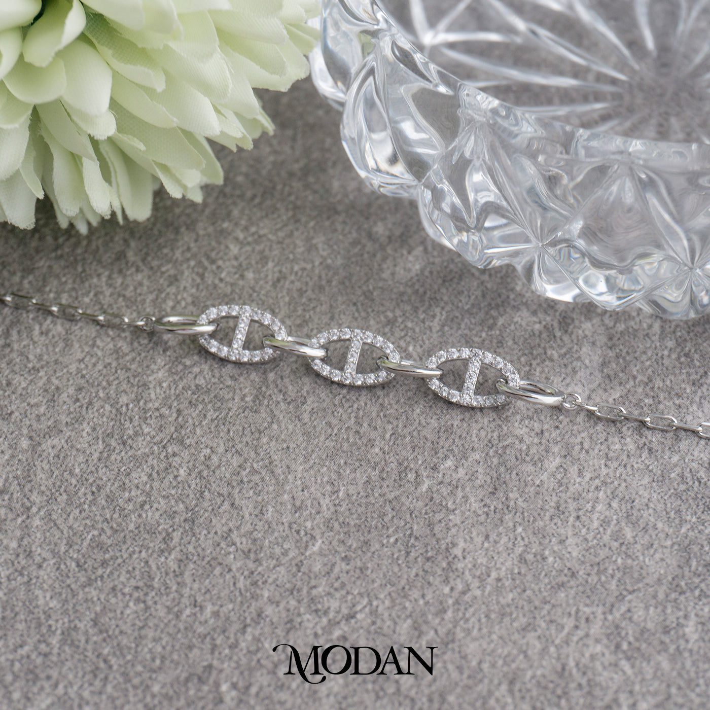 (16.5cm) Silver Anchor Link Chain Bracelet Gelang Minimalis Hypoallergenic Gold Filled