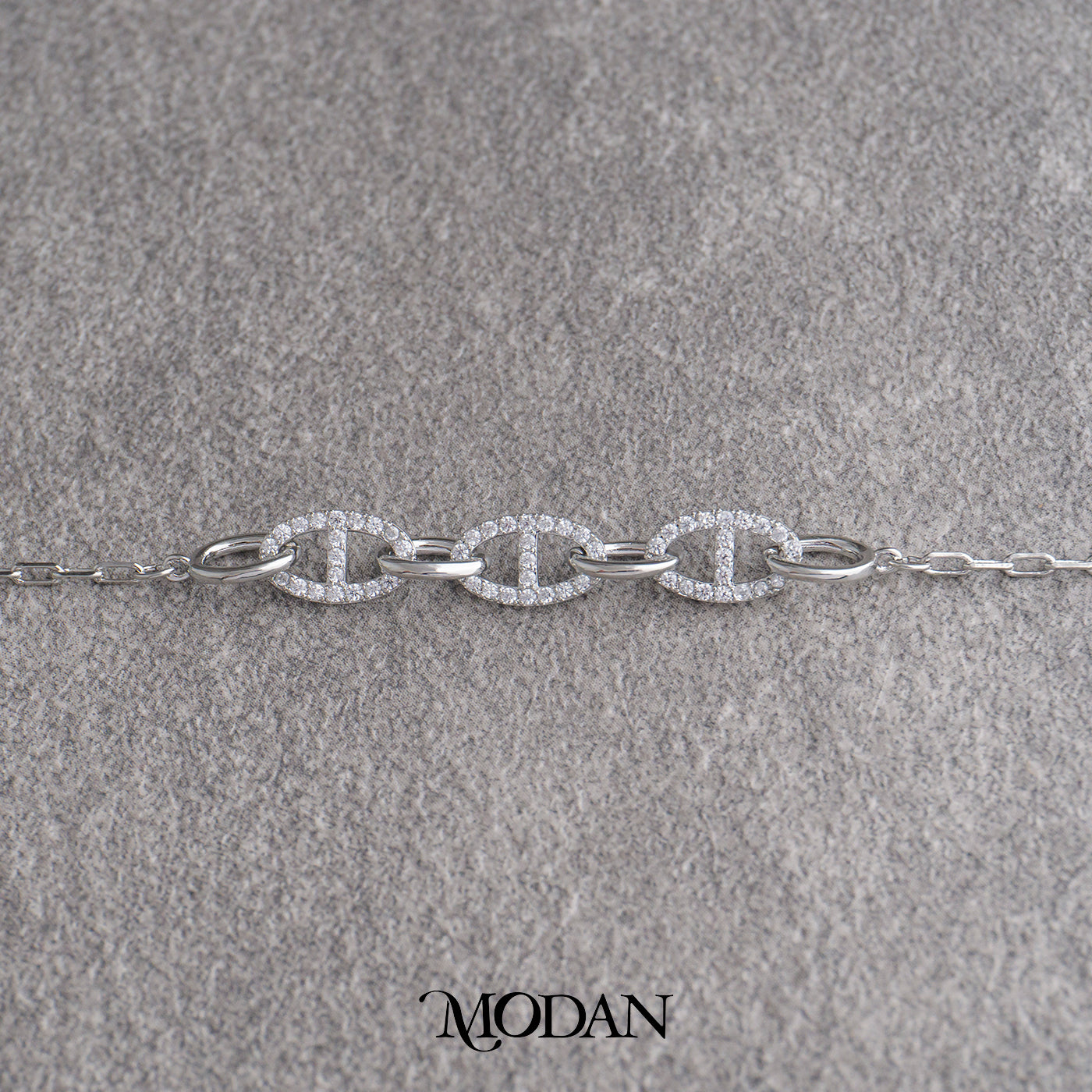 (16.5cm) Silver Anchor Link Chain Bracelet Gelang Minimalis Hypoallergenic Gold Filled
