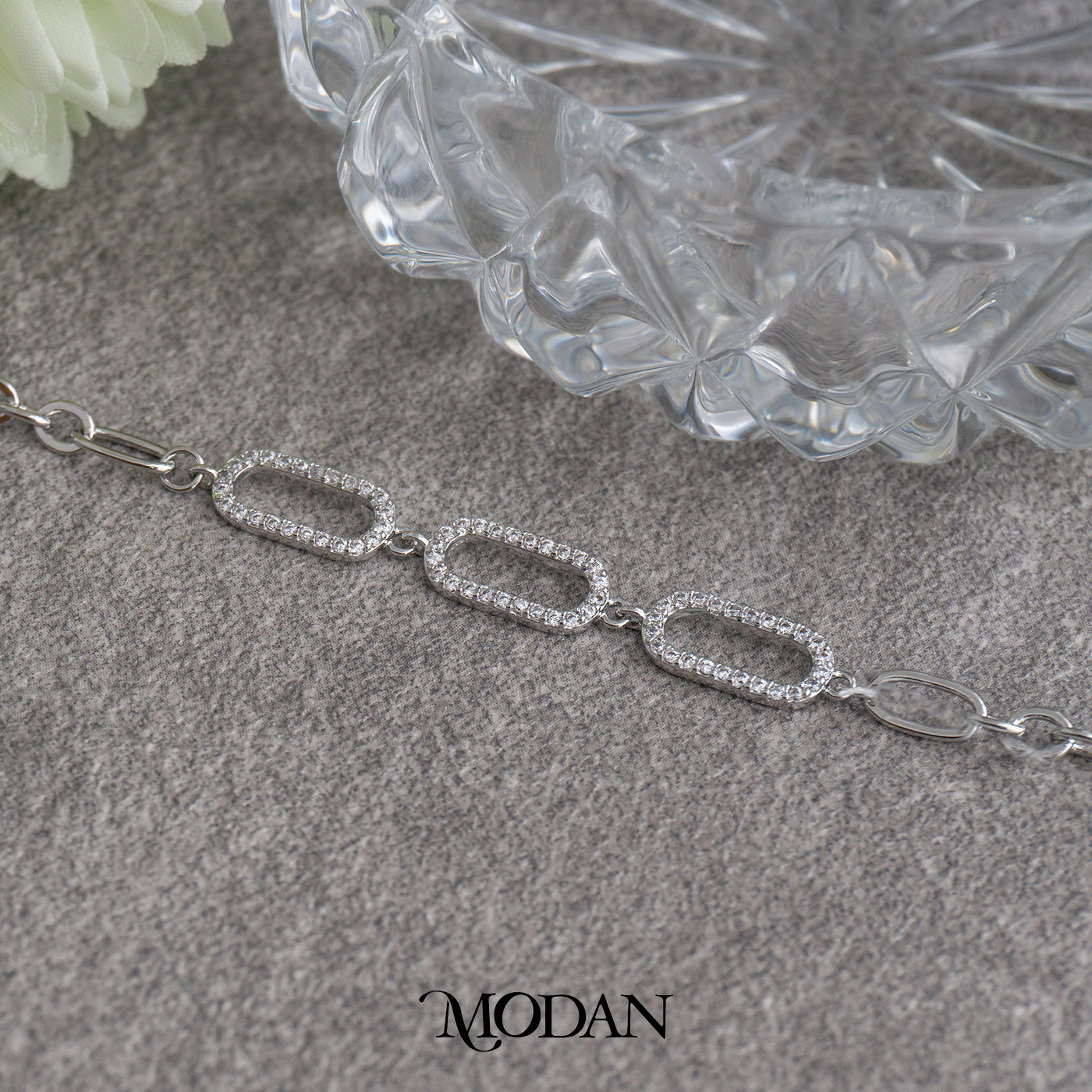 (16cm) Silver Paperclip Link Figaro Chain Bracelet Gelang Rantai Hypoallergenic Gold Filled