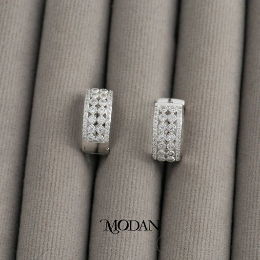 Sparkling Thick Filigree Hoop Earrings Anting Bulat Tebal Berongga Hypoallergenic Gold Plated