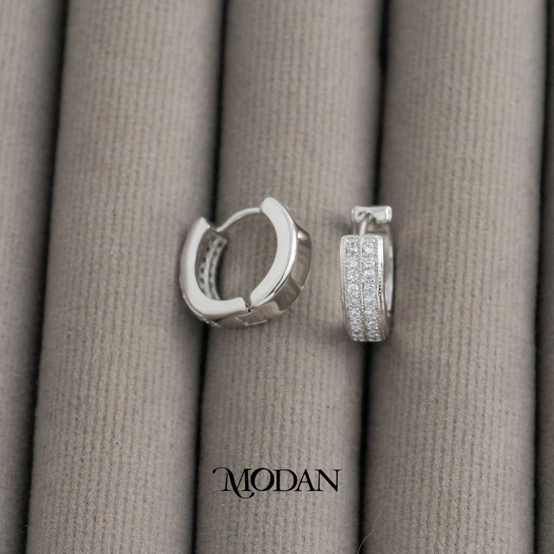 (11mm) Sparkling Thick Wide Hoop Earrings Anting Bulat Tebal Hypoallergenic Gold Plated