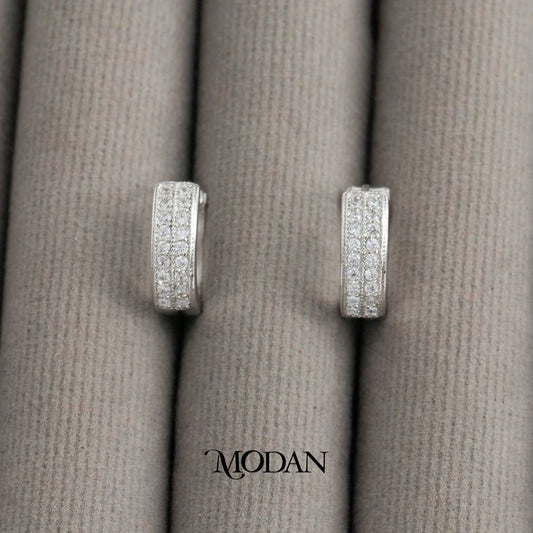 (11mm) Sparkling Thick Wide Hoop Earrings Anting Bulat Tebal Hypoallergenic Gold Plated