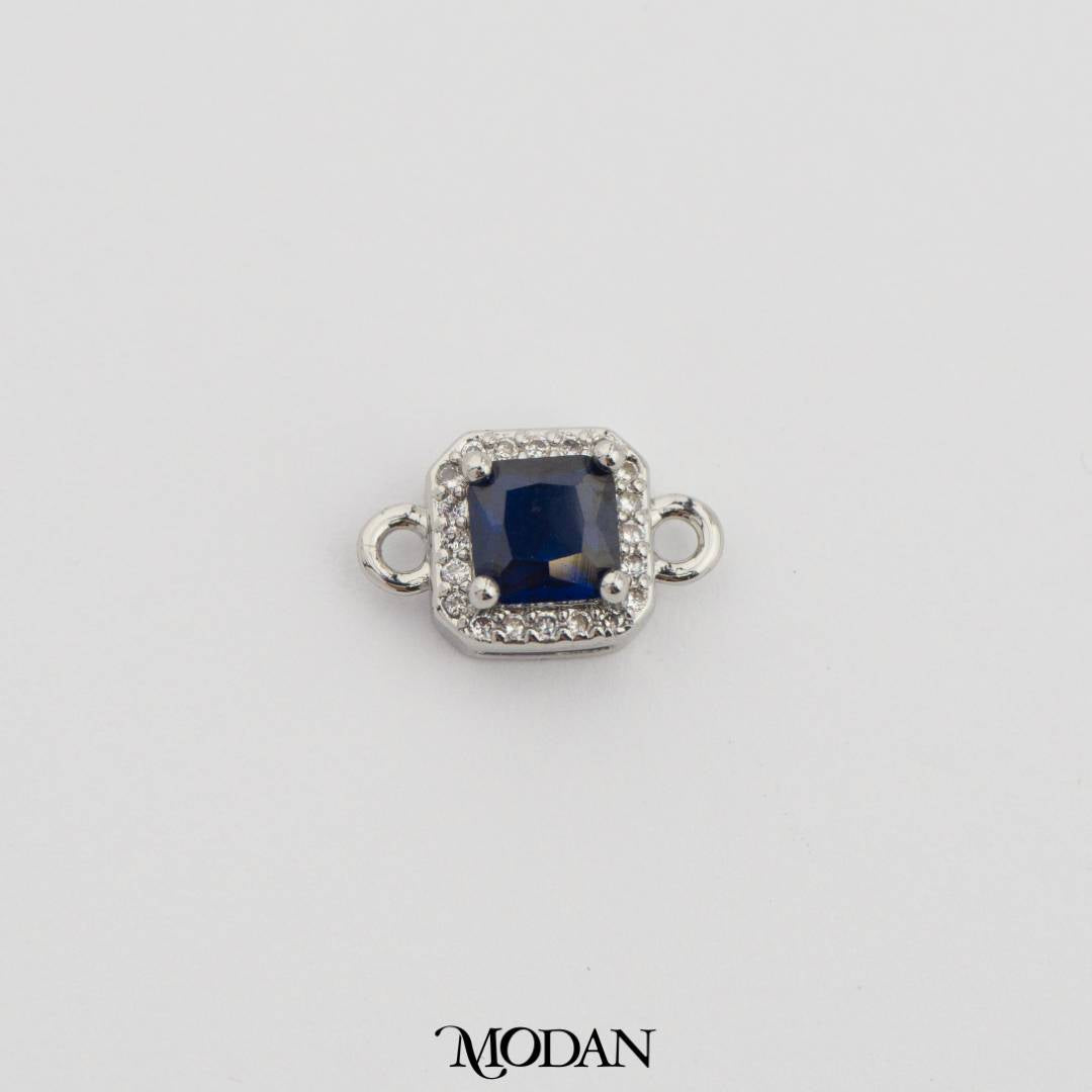 Square Princess Cut Birthstone DIY Connector Liontin Bulan Lahir Warna-Warni Hypoallergenic Gold Filled