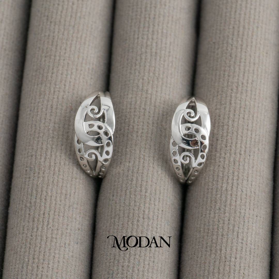 Vintage Batik Hoop Earrings Anting Bulat Klasik Tradisional Hypoallergenic Gold Plated