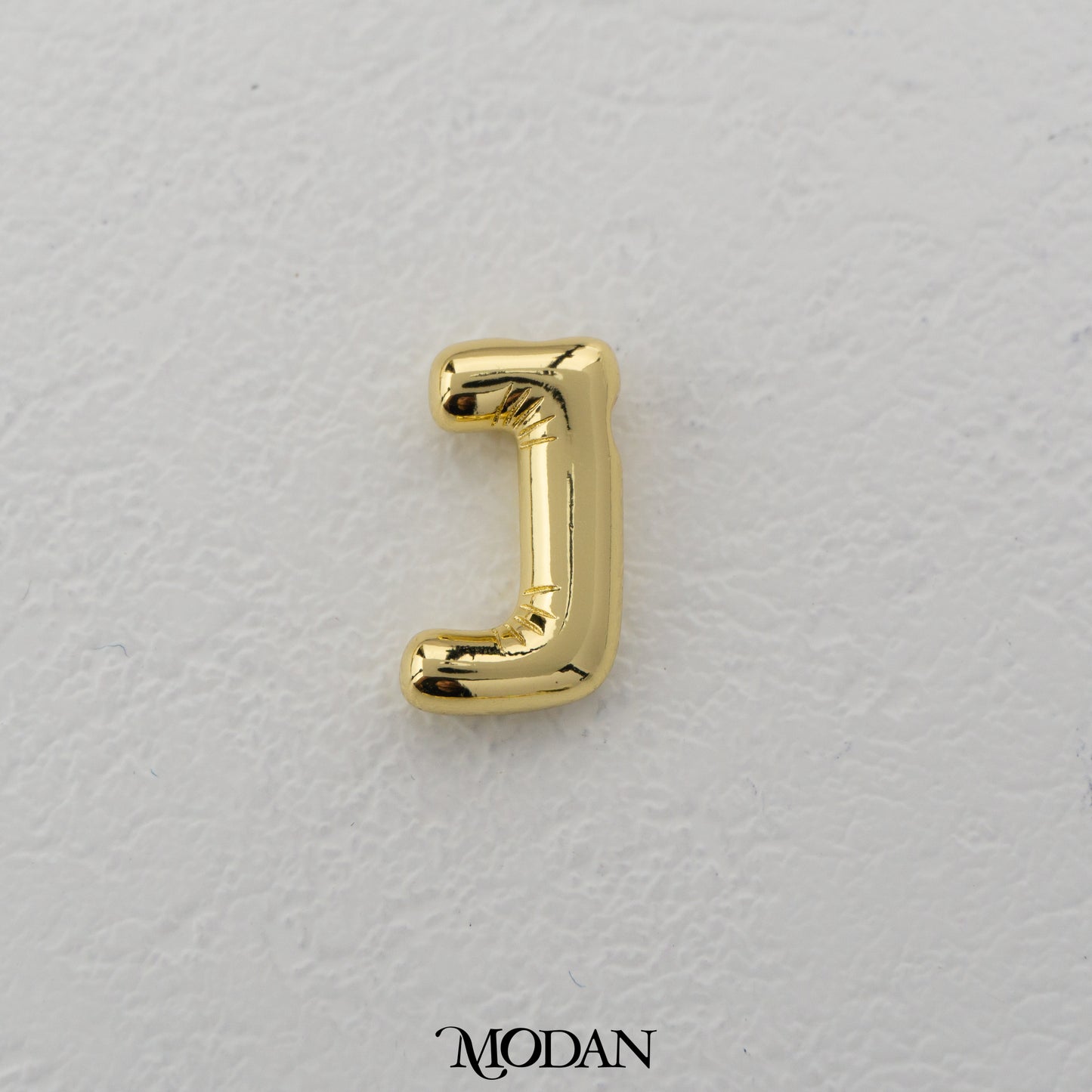 Chunky Plain A-Z Initial Alphabet Thick DIY Beads Charm Manik Liontin Kalung Huruf Tebal Hypoallergenic Gold Filled