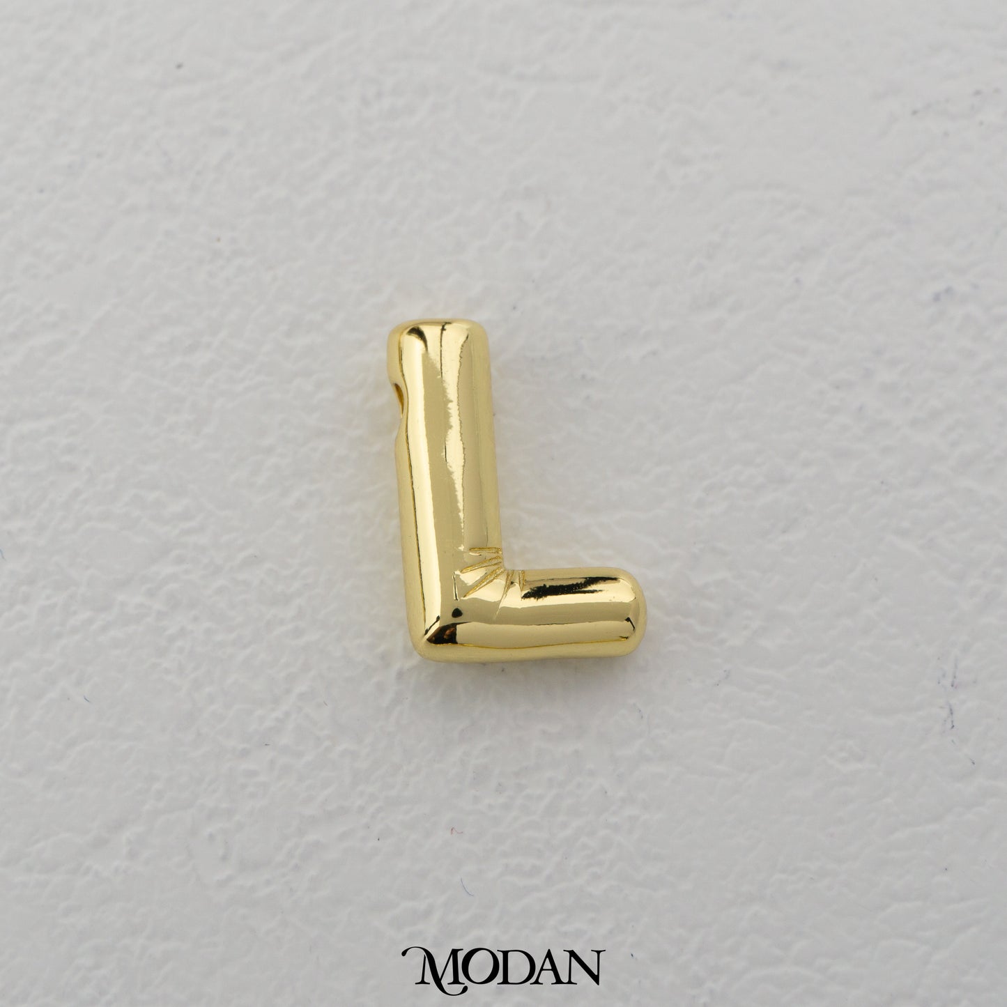Chunky Plain A-Z Initial Alphabet Thick DIY Beads Charm Manik Liontin Kalung Huruf Tebal Hypoallergenic Gold Filled