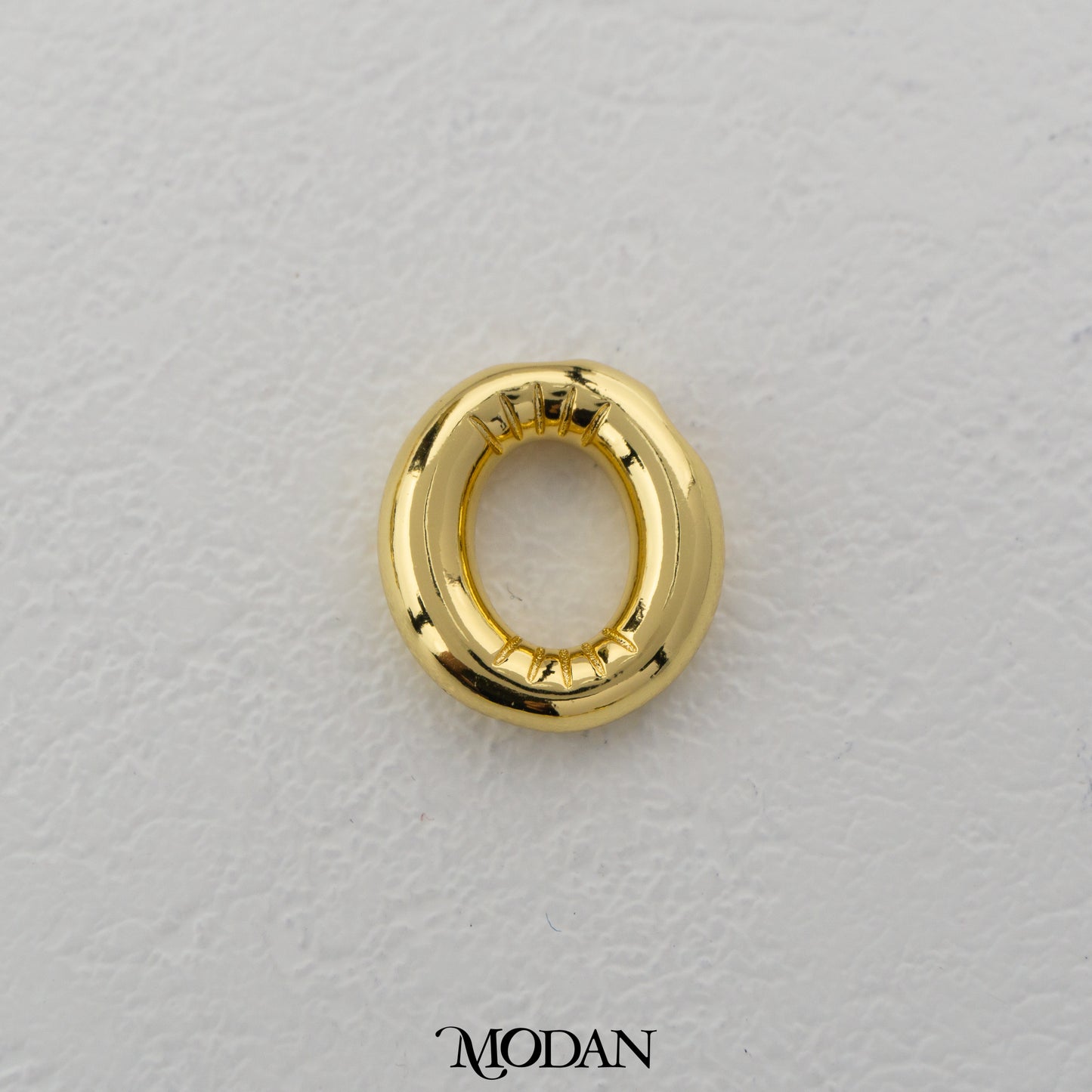 Chunky Plain A-Z Initial Alphabet Thick DIY Beads Charm Manik Liontin Kalung Huruf Tebal Hypoallergenic Gold Filled