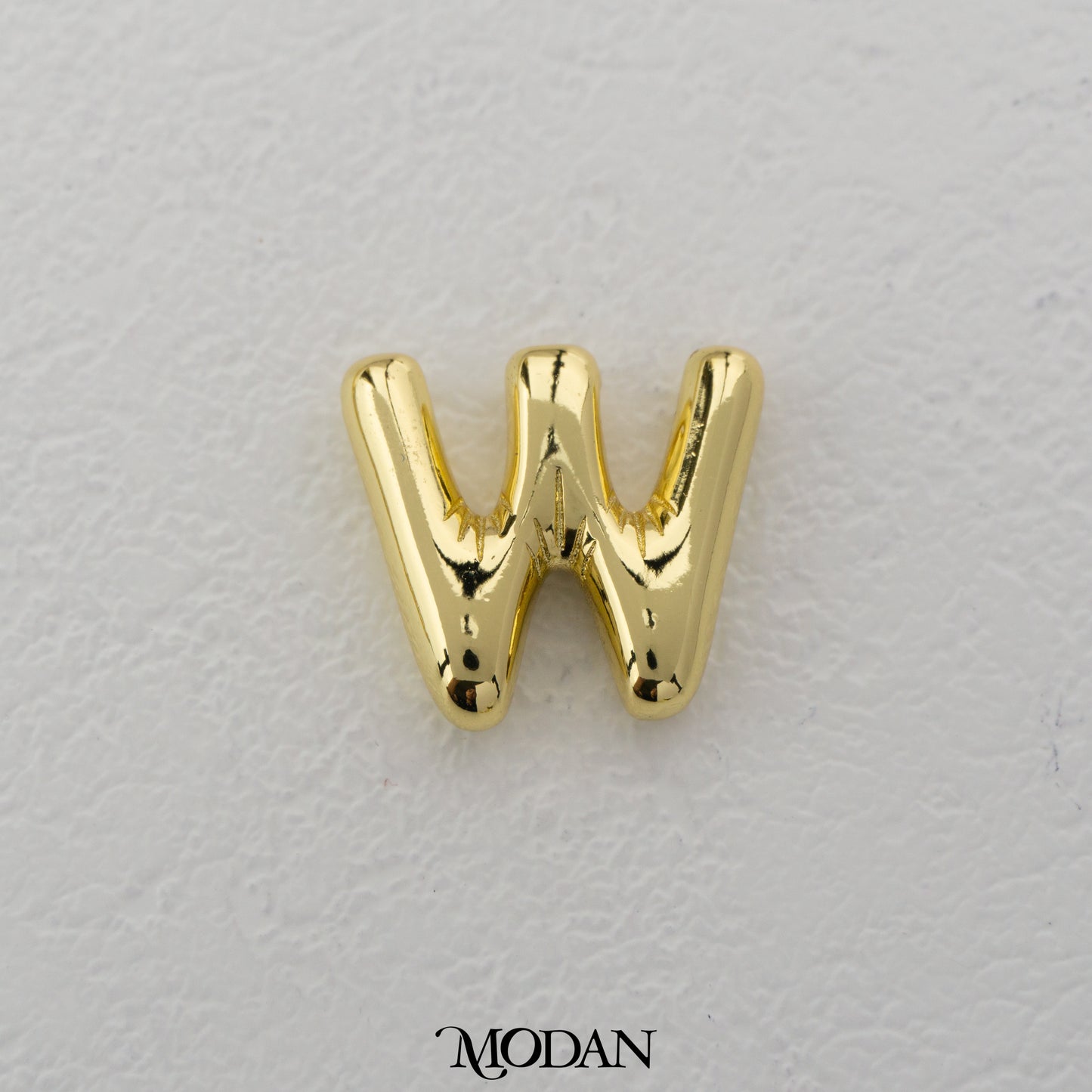Chunky Plain A-Z Initial Alphabet Thick DIY Beads Charm Manik Liontin Kalung Huruf Tebal Hypoallergenic Gold Filled