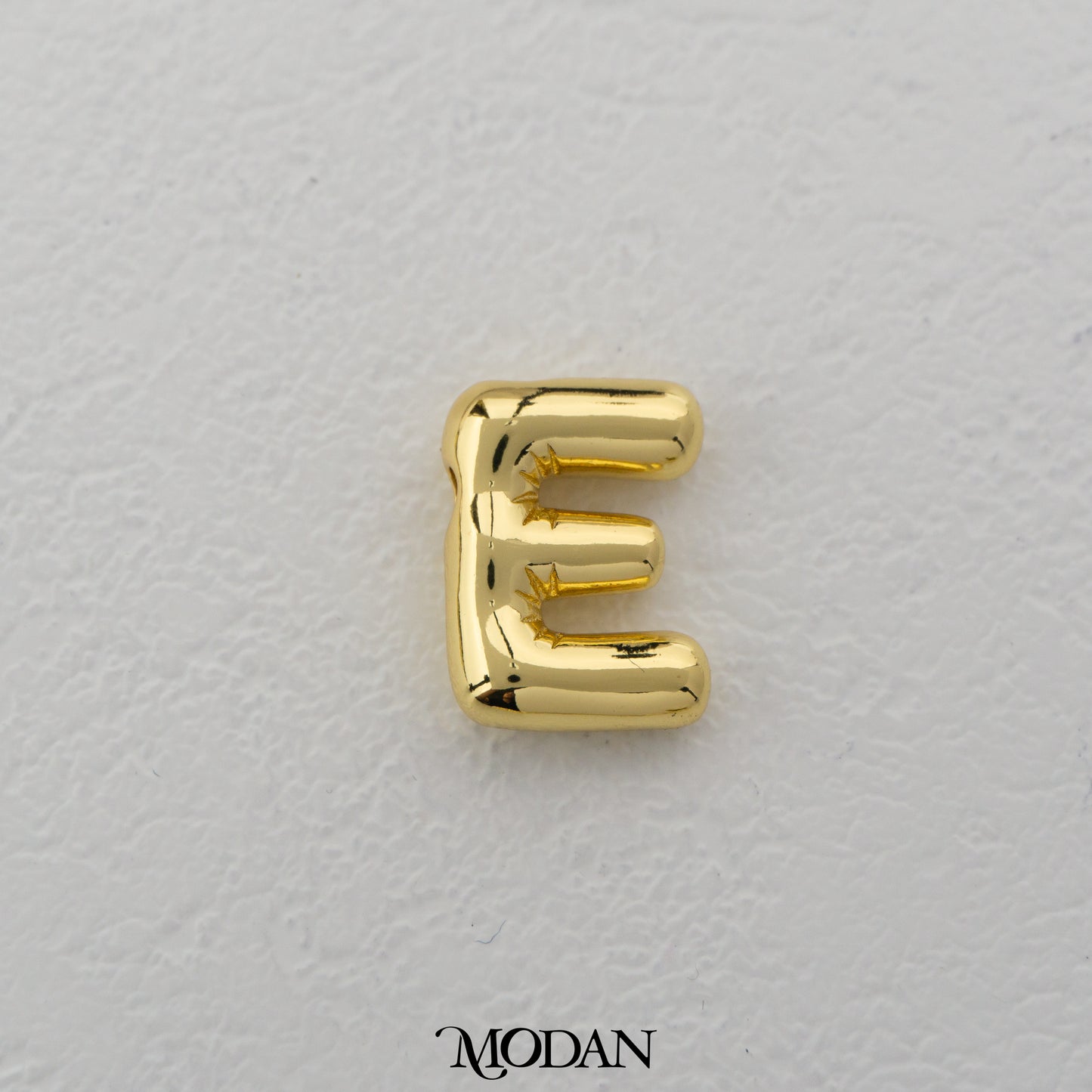 Chunky Plain A-Z Initial Alphabet Thick DIY Beads Charm Manik Liontin Kalung Huruf Tebal Hypoallergenic Gold Filled