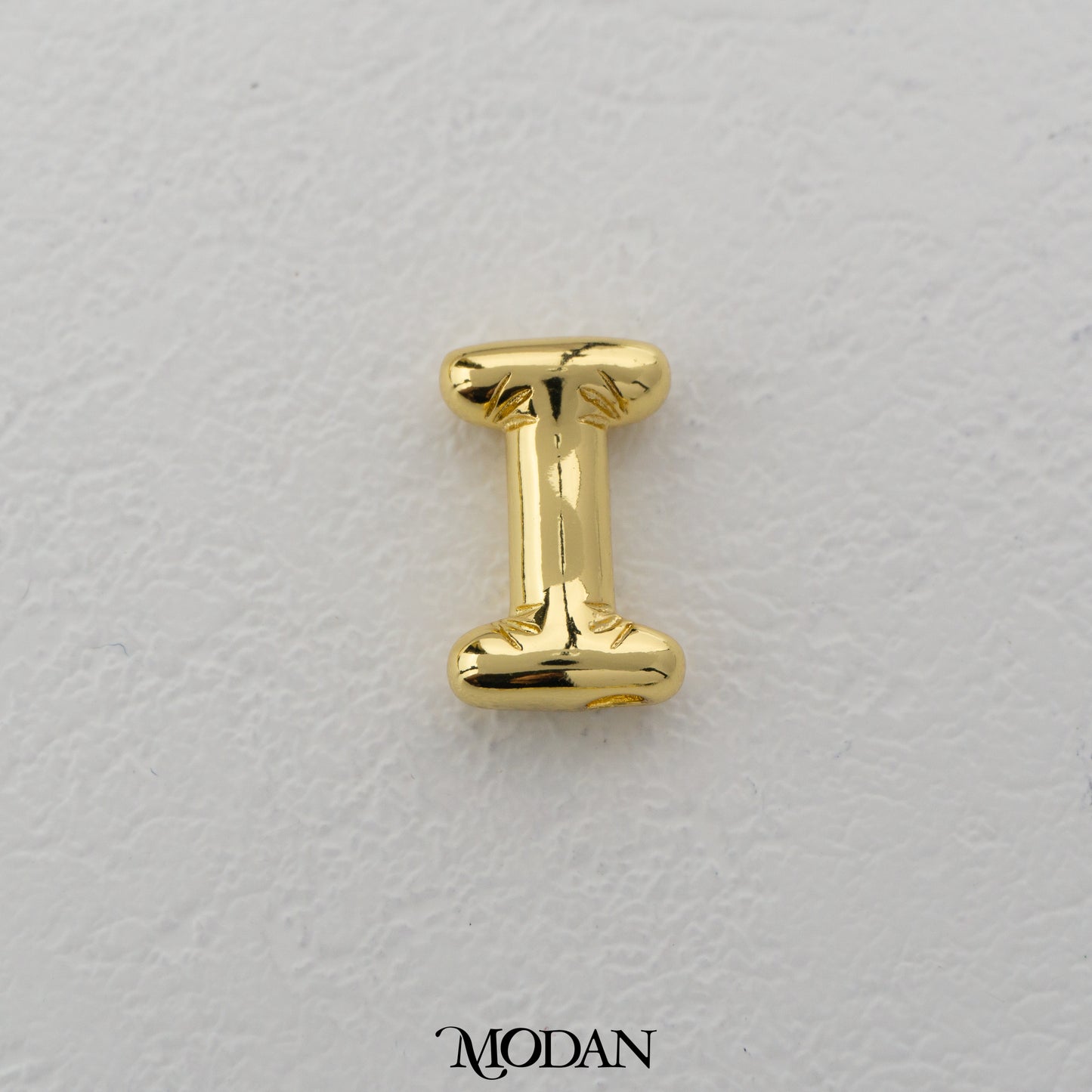 Chunky Plain A-Z Initial Alphabet Thick DIY Beads Charm Manik Liontin Kalung Huruf Tebal Hypoallergenic Gold Filled