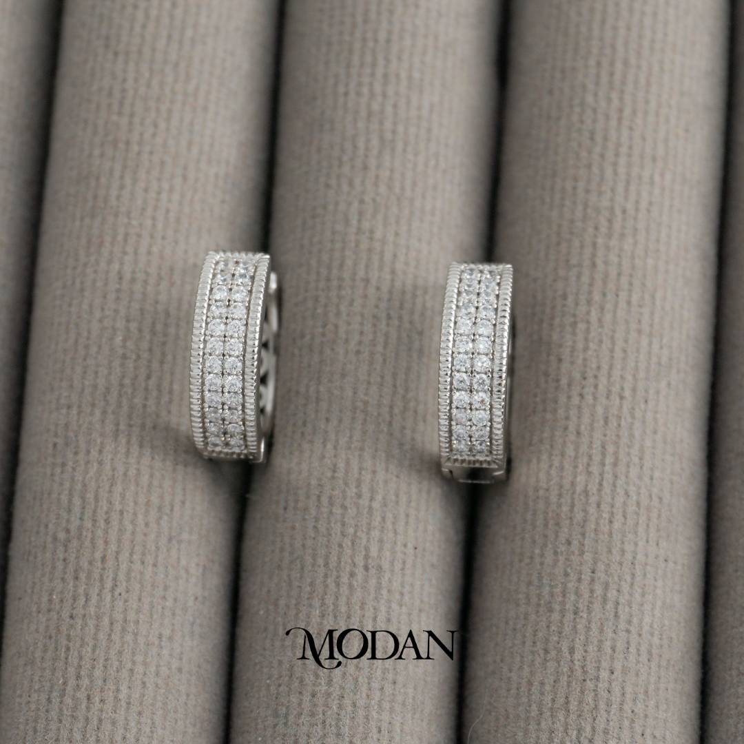 (13mm) Sparkling Round Hoop Earrings Anting Bulat Hypoallergenic Gold Plated