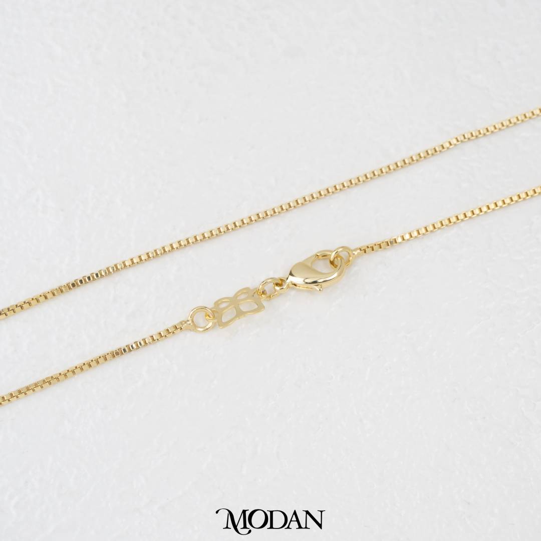 45cm Dainty Box Chain Necklace Rantai Kalung Italy Hypoallergenic Gold Filled