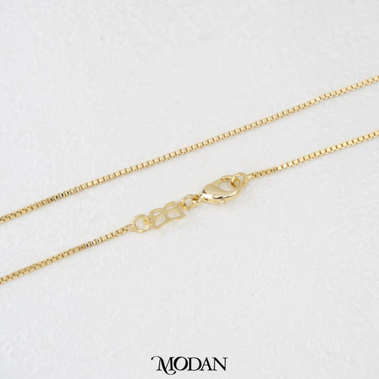 45cm Dainty Box Chain Necklace Rantai Kalung Italy Hypoallergenic Gold Filled