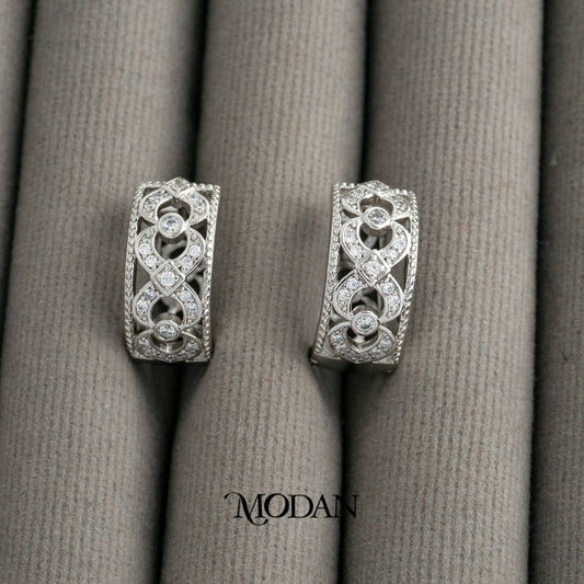 (14mm) Vintage Open Filigree Hoop Earrings Anting Bulat Klasik Hypoallergenic Gold Plated