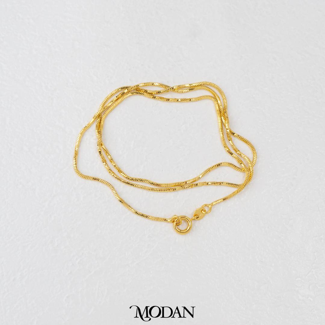 Twisted Snake Chain DIY Chain Rantai Kalung Ular Berulir Hypoallergenic Gold Filled
