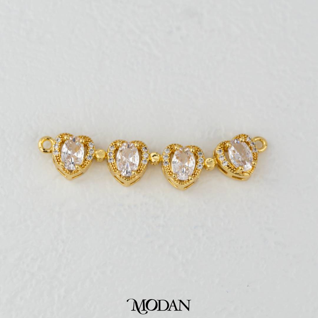 Colorful Heart Love DIY Connector Liontin Hati Cinta Warna - Warni Hypoallergenic Gold Filled