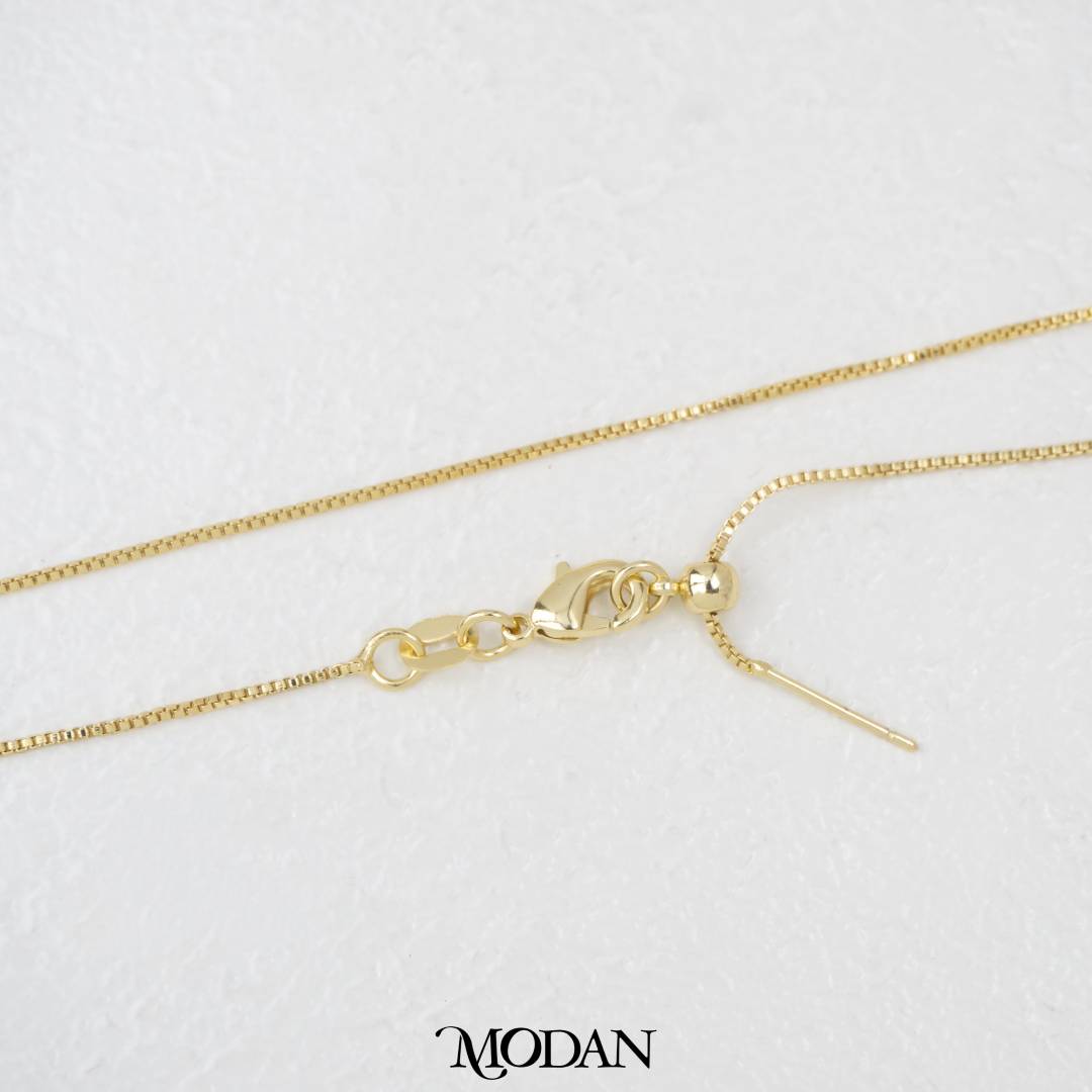 51cm Dainty Adjustable Box Chain Necklace Rantai Kalung Serut Hypoallergenic Gold Filled