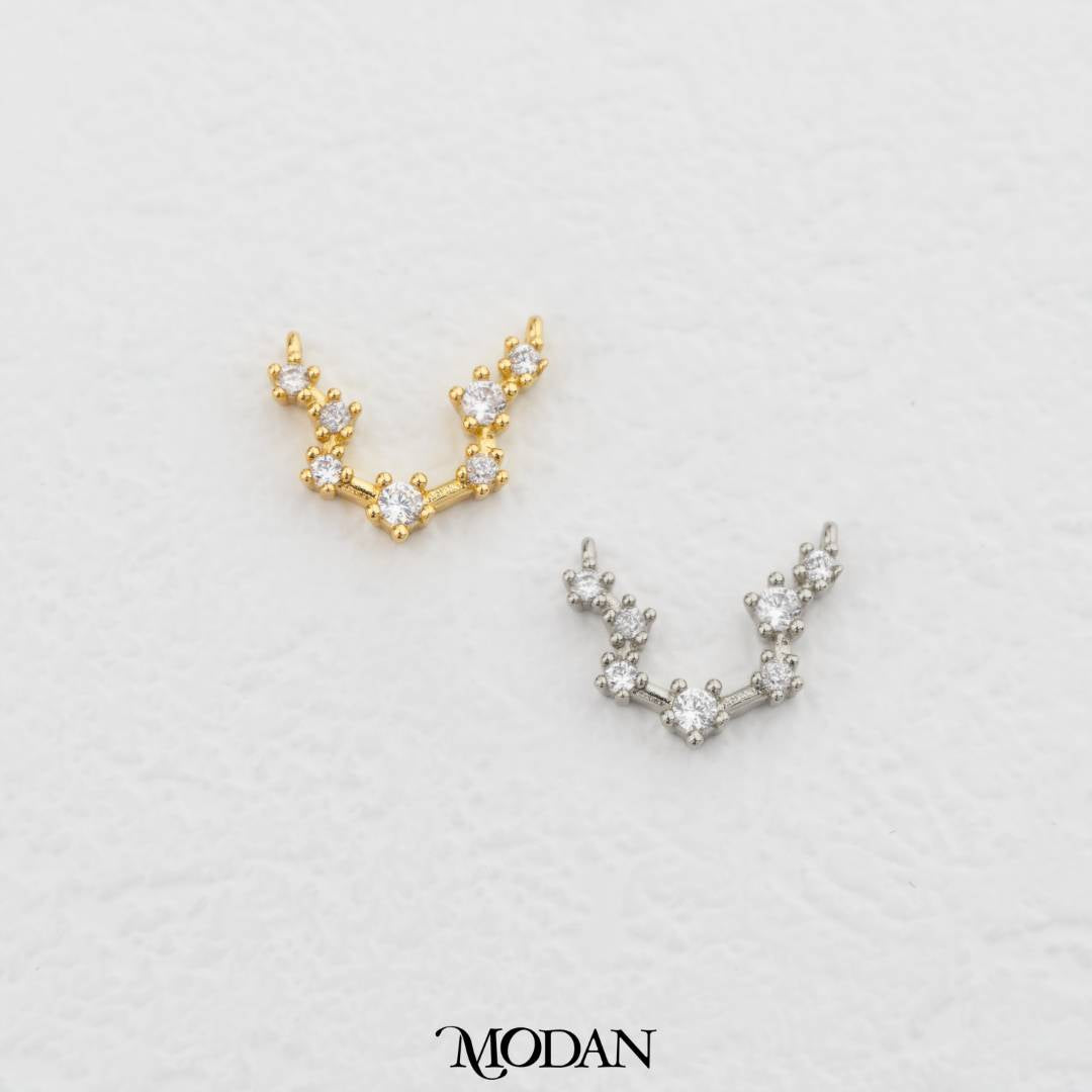 Mini Astrology Zodiac Star Sign DIY Connector Liontin Zodiak Rasi Bintang Hypoallergenic Gold Filled