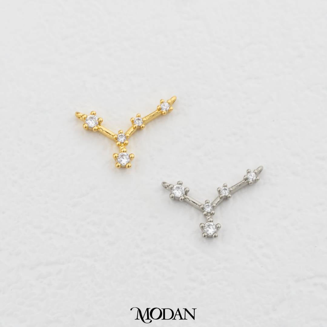 Mini Astrology Zodiac Star Sign DIY Connector Liontin Zodiak Rasi Bintang Hypoallergenic Gold Filled