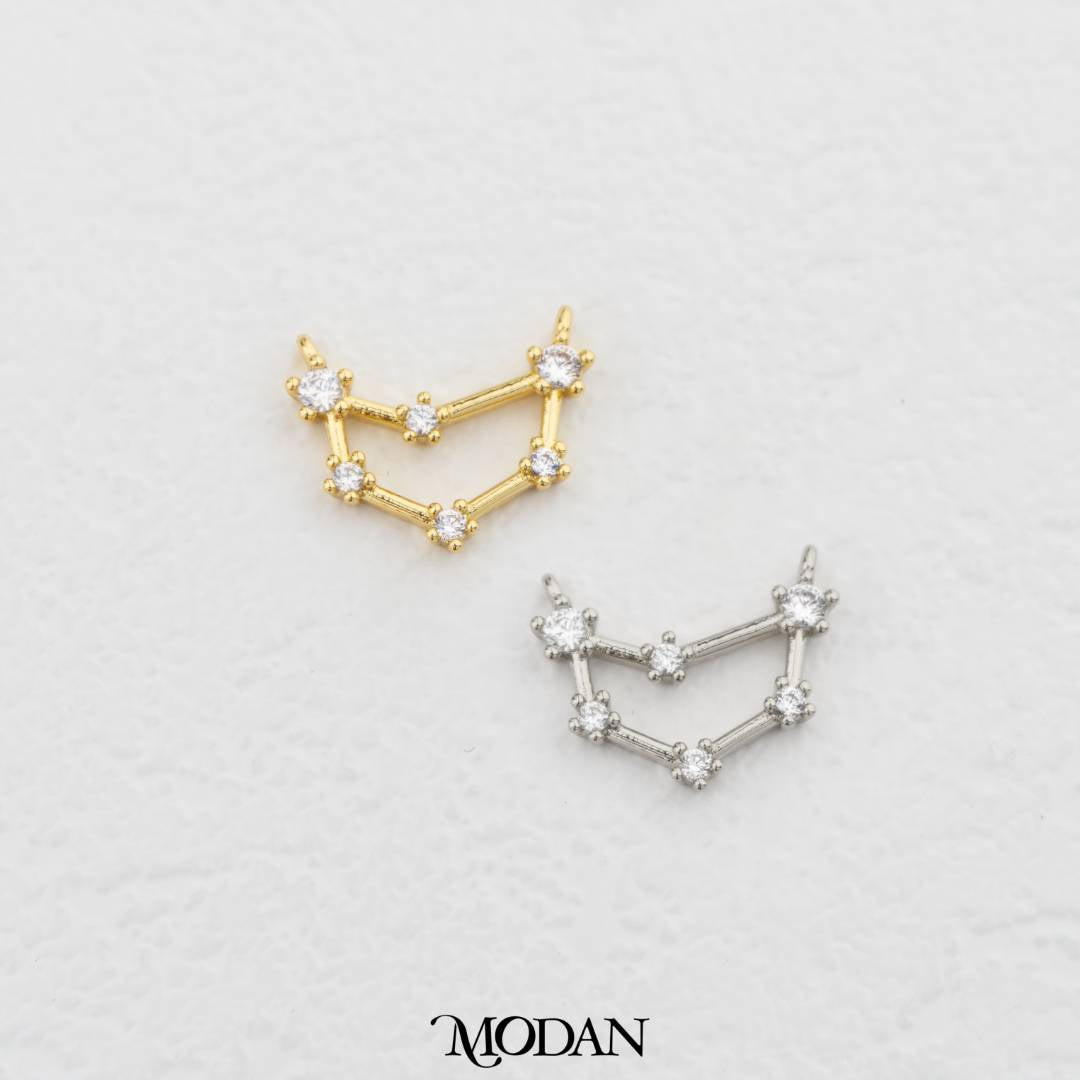 Mini Astrology Zodiac Star Sign DIY Connector Liontin Zodiak Rasi Bintang Hypoallergenic Gold Filled