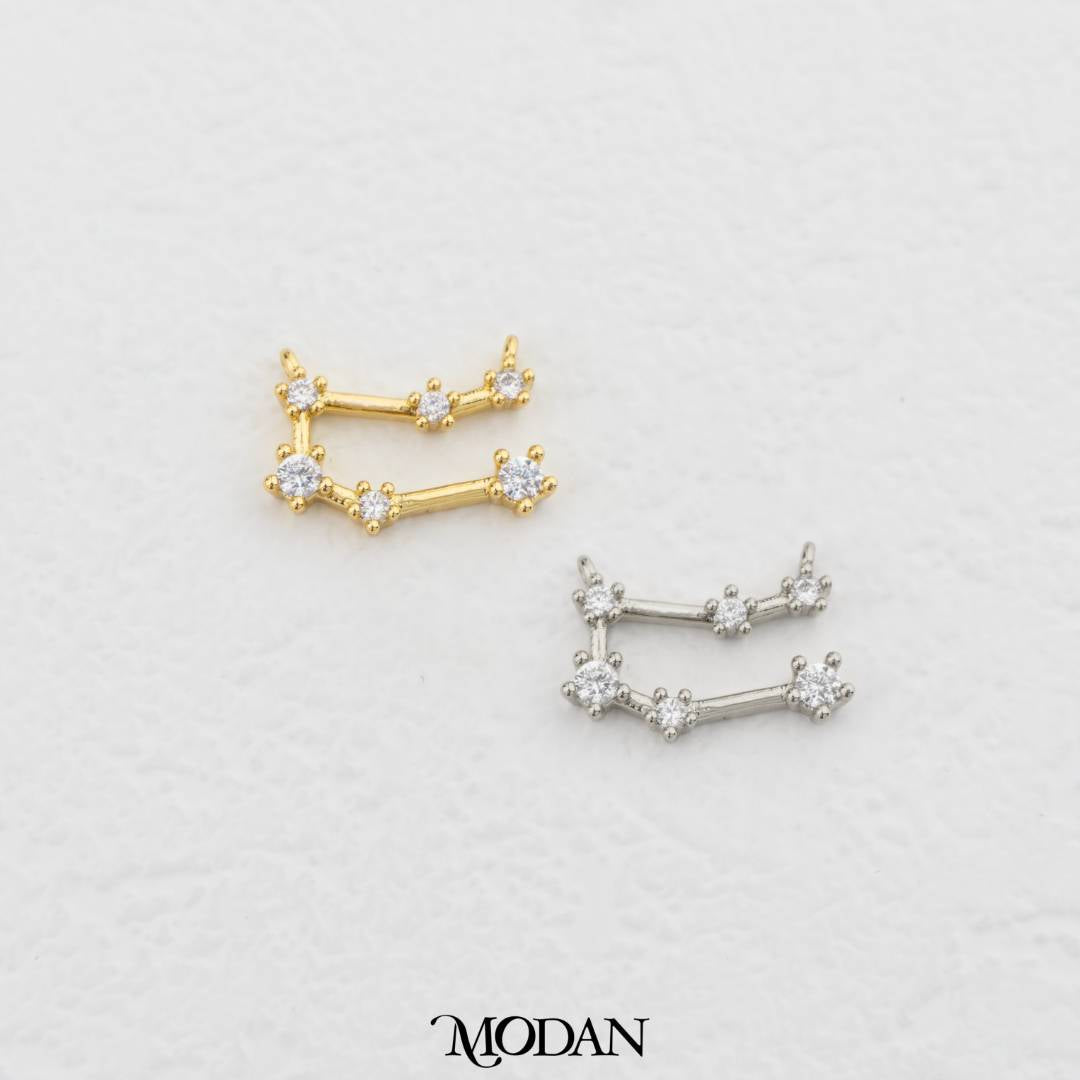 Mini Astrology Zodiac Star Sign DIY Connector Liontin Zodiak Rasi Bintang Hypoallergenic Gold Filled