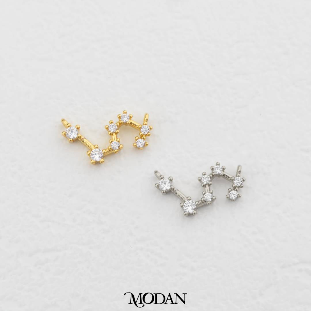 Mini Astrology Zodiac Star Sign DIY Connector Liontin Zodiak Rasi Bintang Hypoallergenic Gold Filled