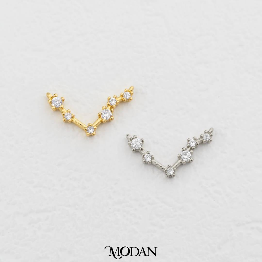 Mini Astrology Zodiac Star Sign DIY Connector Liontin Zodiak Rasi Bintang Hypoallergenic Gold Filled