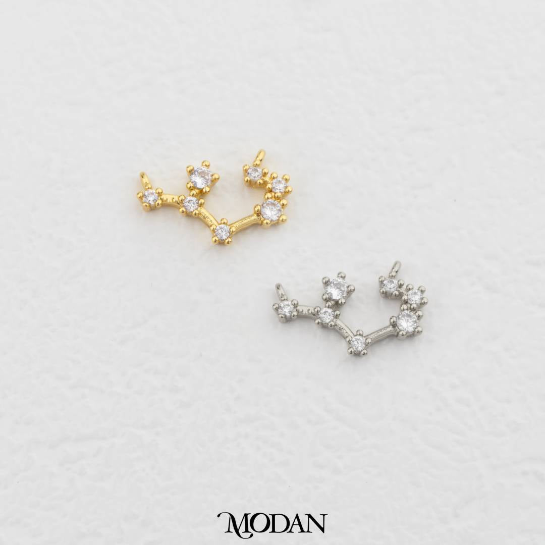 Mini Astrology Zodiac Star Sign DIY Connector Liontin Zodiak Rasi Bintang Hypoallergenic Gold Filled