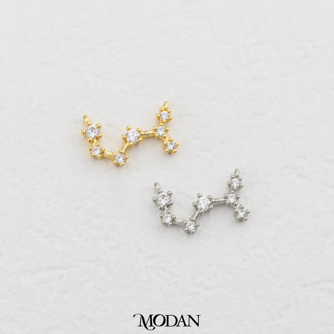 Mini Astrology Zodiac Star Sign DIY Connector Liontin Zodiak Rasi Bintang Hypoallergenic Gold Filled