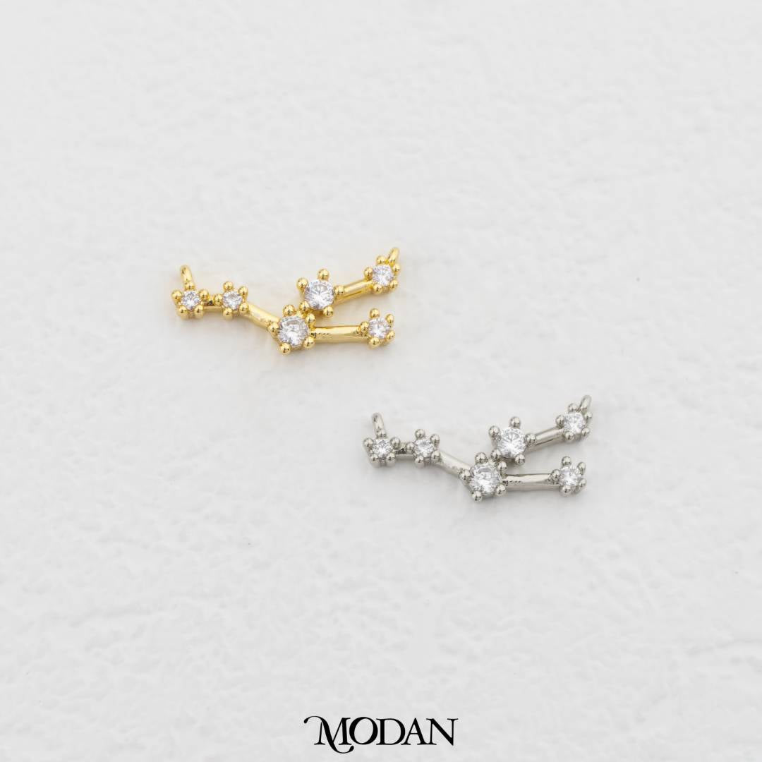 Mini Astrology Zodiac Star Sign DIY Connector Liontin Zodiak Rasi Bintang Hypoallergenic Gold Filled