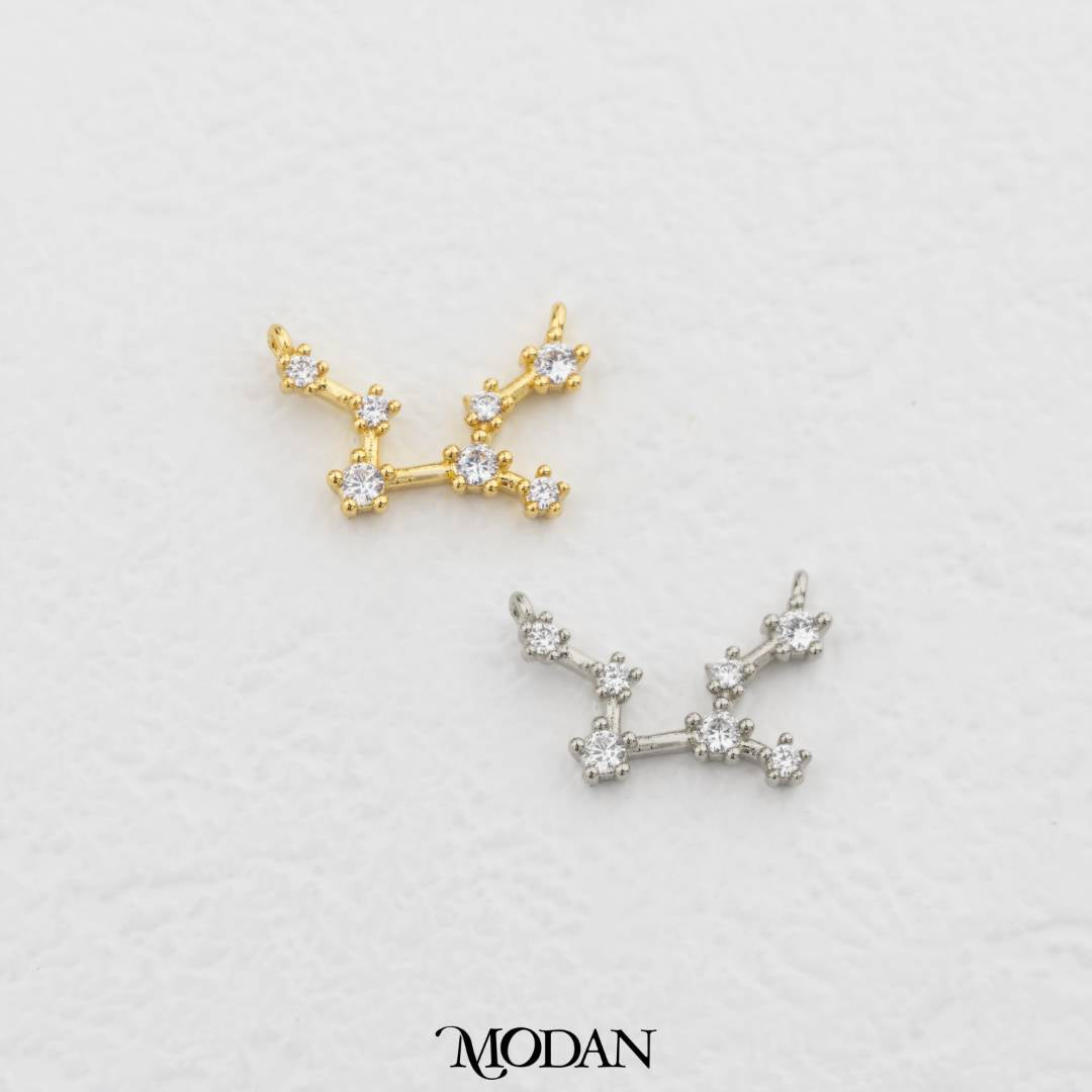 Mini Astrology Zodiac Star Sign DIY Connector Liontin Zodiak Rasi Bintang Hypoallergenic Gold Filled