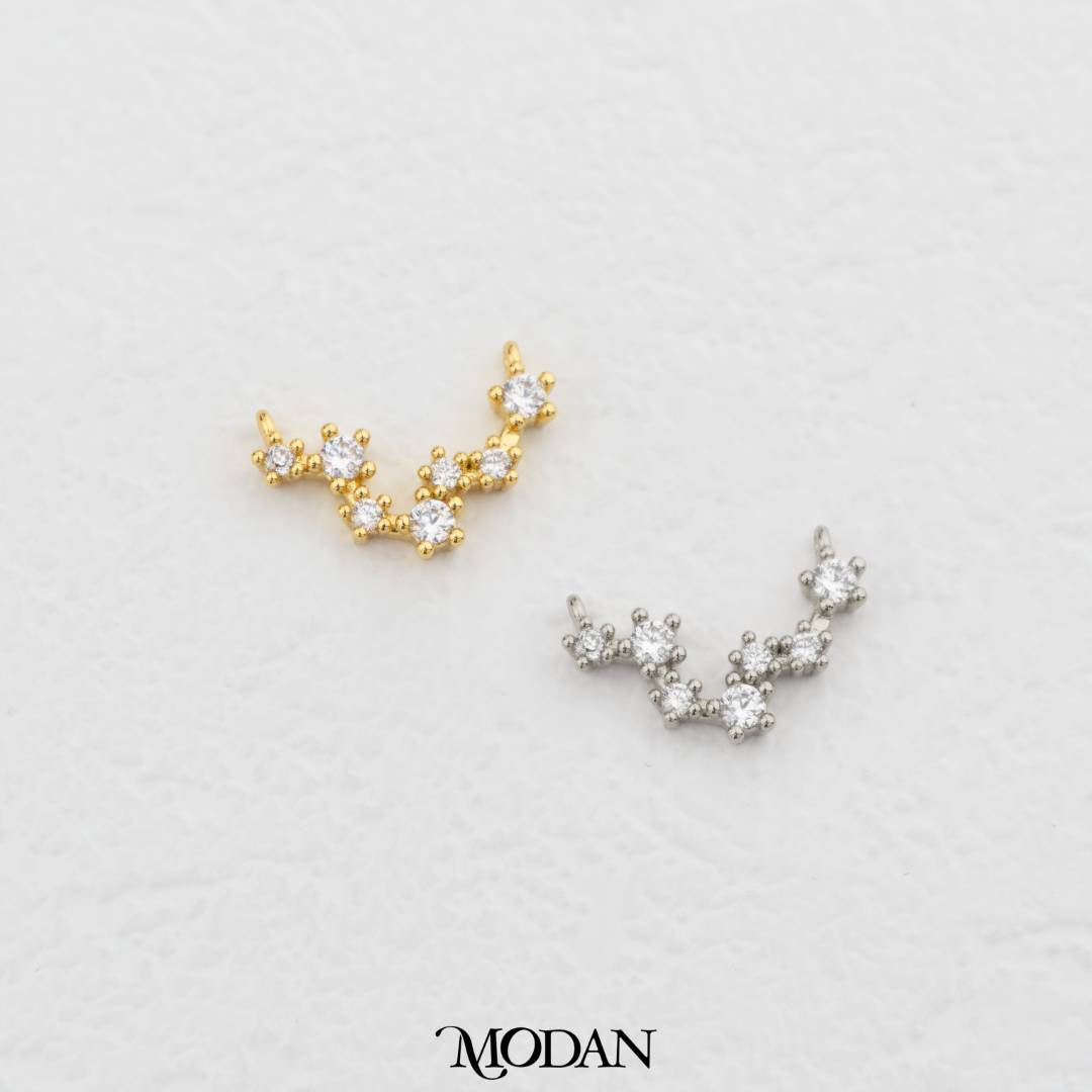 Mini Astrology Zodiac Star Sign DIY Connector Liontin Zodiak Rasi Bintang Hypoallergenic Gold Filled