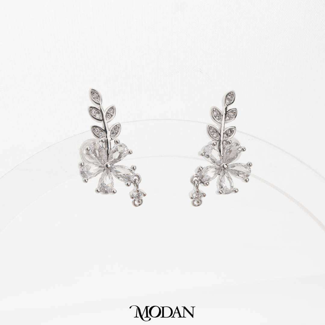 Leaf and Flower Stud Earrings DIY Earrings Findings Pengait Anting Tusuk Bunga Hypoallergenic Gold Plated