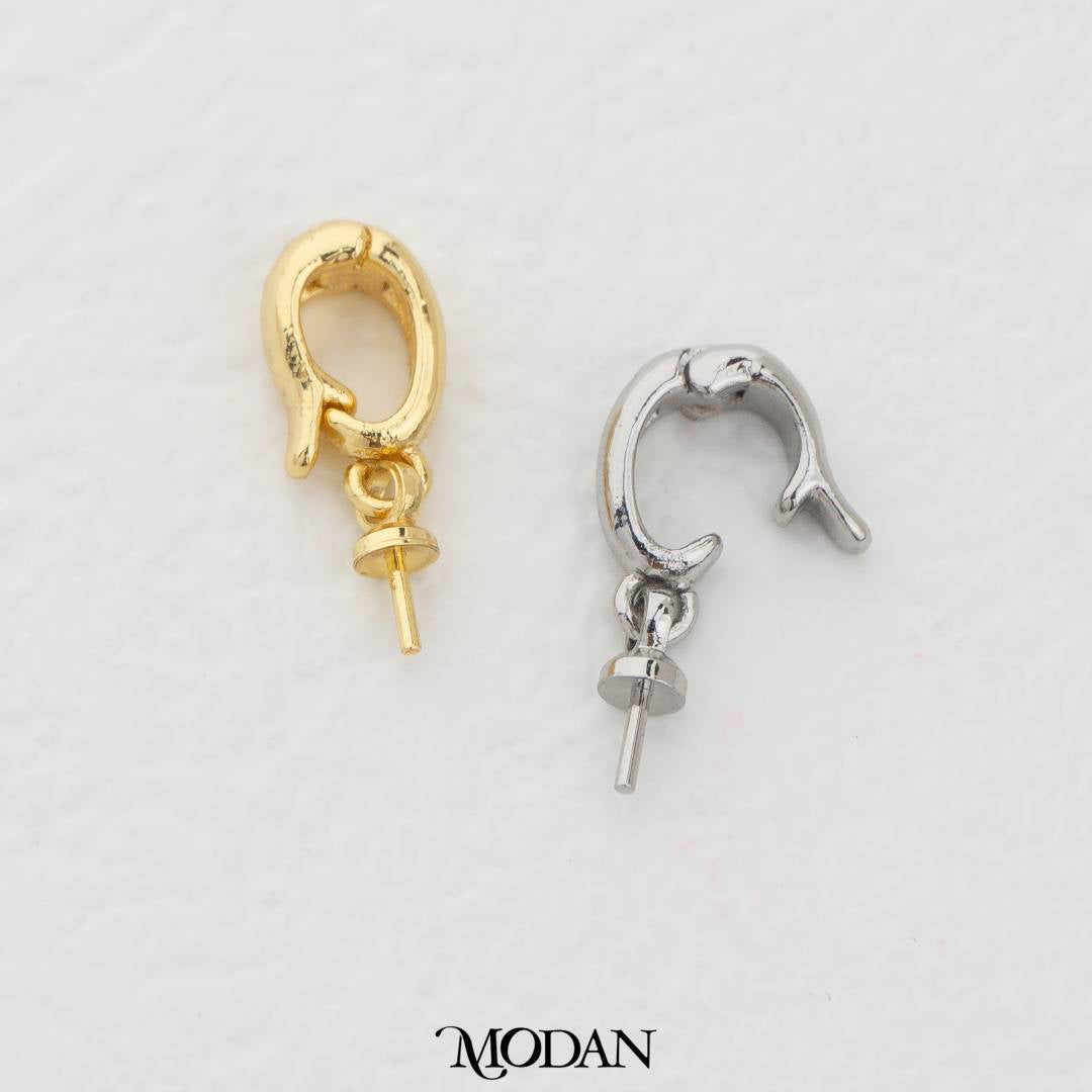 (5Pcs) Pendant Hook Pearl Beads DIY Closure Pengait Liontin Mutiara Hypoallergenic Gold Filled