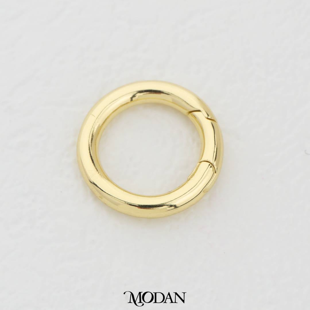 (18mm) Spring O Push Gate DIY Necklace Closure Pengait Ring O Bulat Hypoallergenic Gold Filled