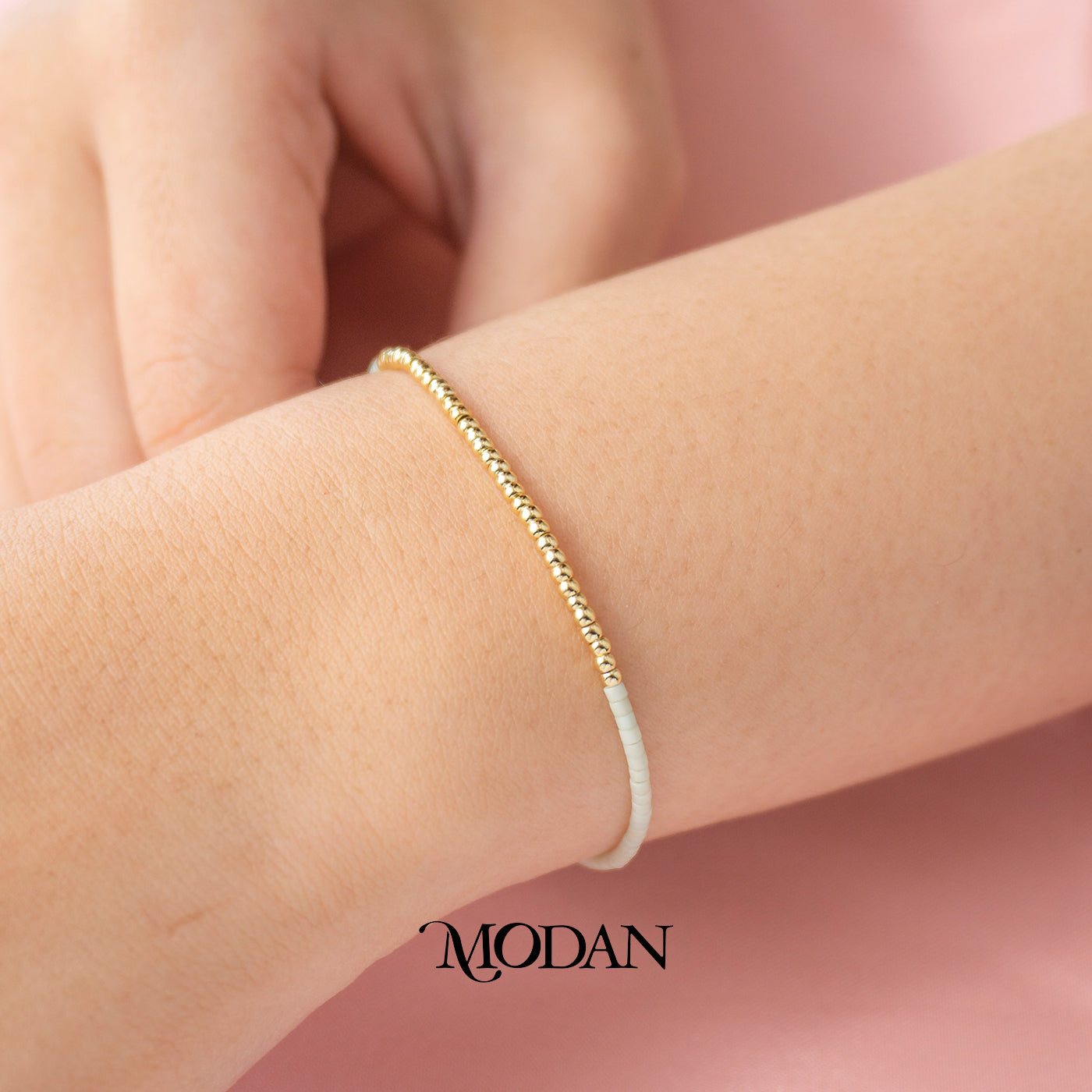 Colorful Summer Beach Style Beads Bracelet Gelang Tali Musim Panas Warna Warni Serut Hypoallergenic Gold Plated