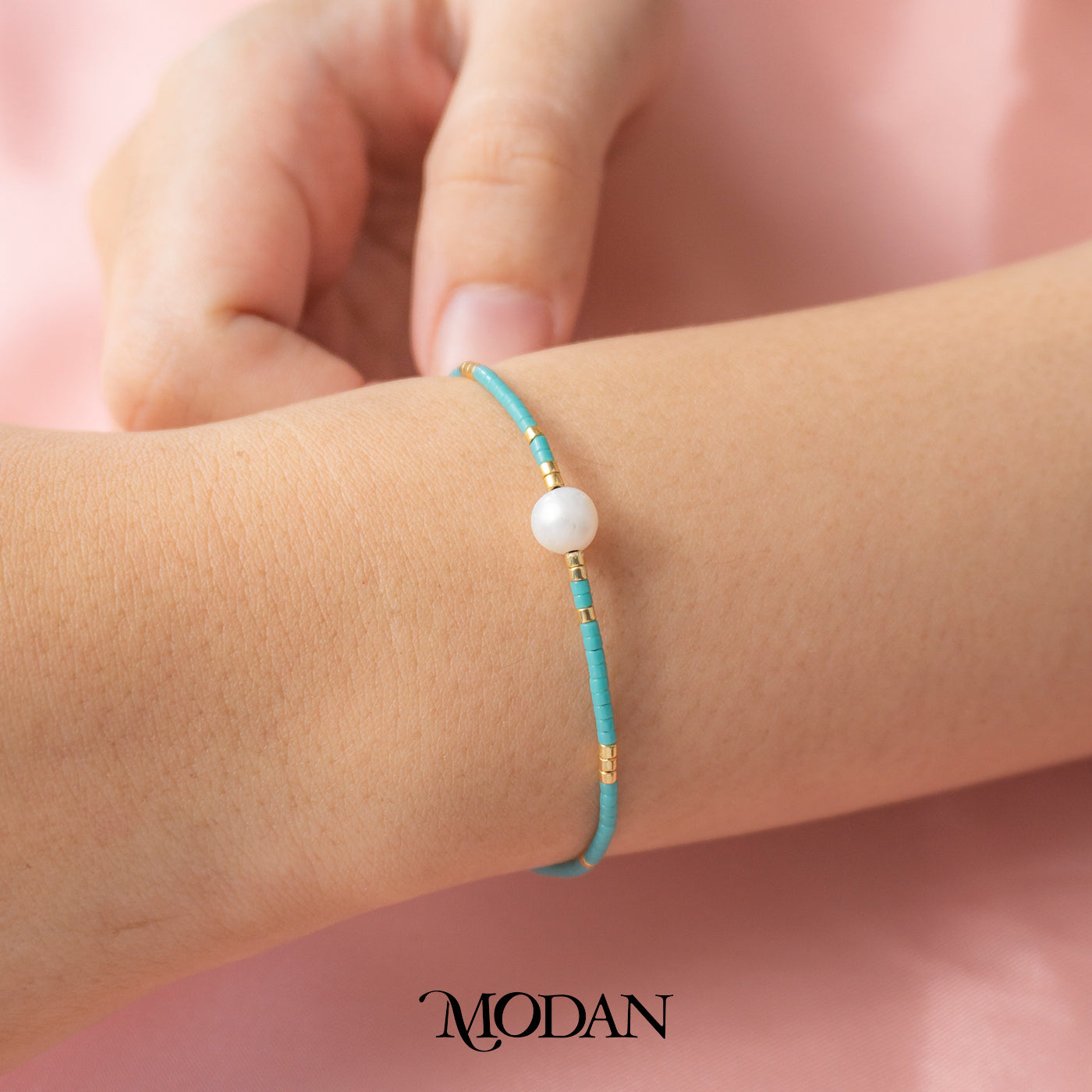 Colorful Summer Beach Shell Pearl Beads Bracelet Gelang Tali Musim Panas Warna Warni Serut Hypoallergenic Gold Plated
