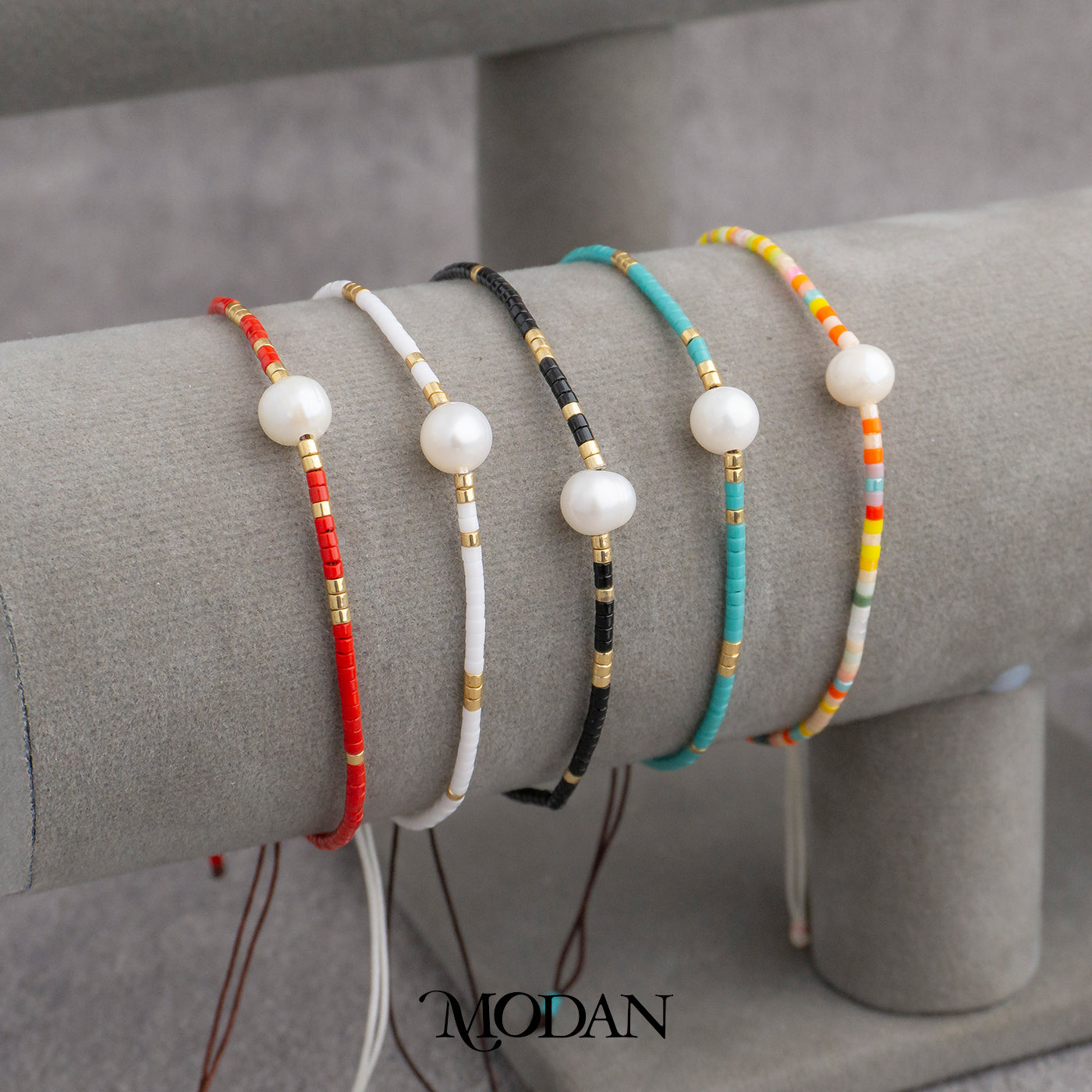 Colorful Summer Beach Shell Pearl Beads Bracelet Gelang Tali Musim Panas Warna Warni Serut Hypoallergenic Gold Plated