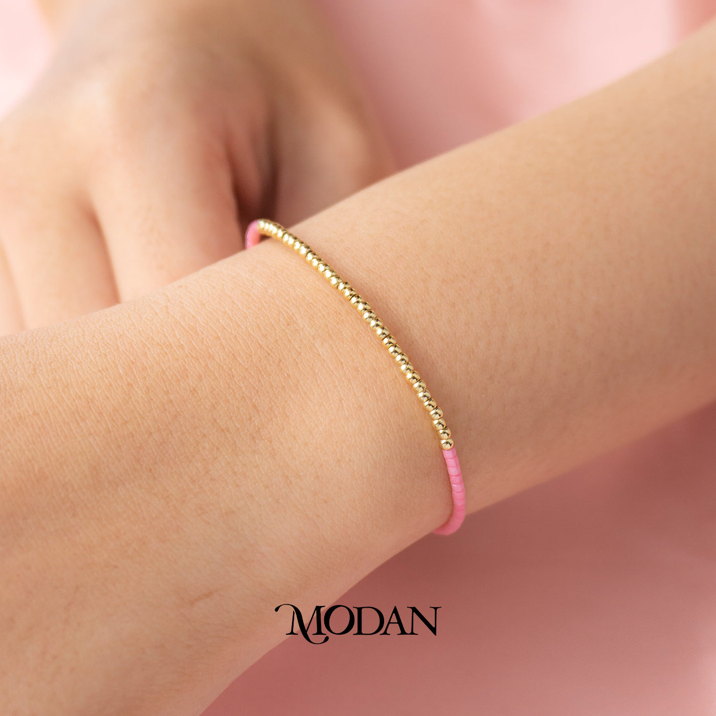Colorful Summer Beach Style Beads Bracelet Gelang Tali Musim Panas Warna Warni Serut Hypoallergenic Gold Plated