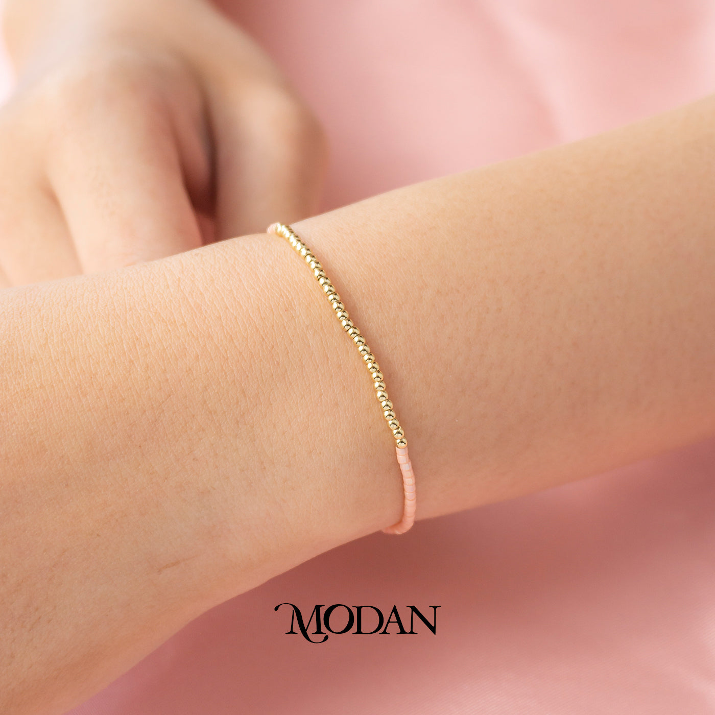 Colorful Summer Beach Style Beads Bracelet Gelang Tali Musim Panas Warna Warni Serut Hypoallergenic Gold Plated