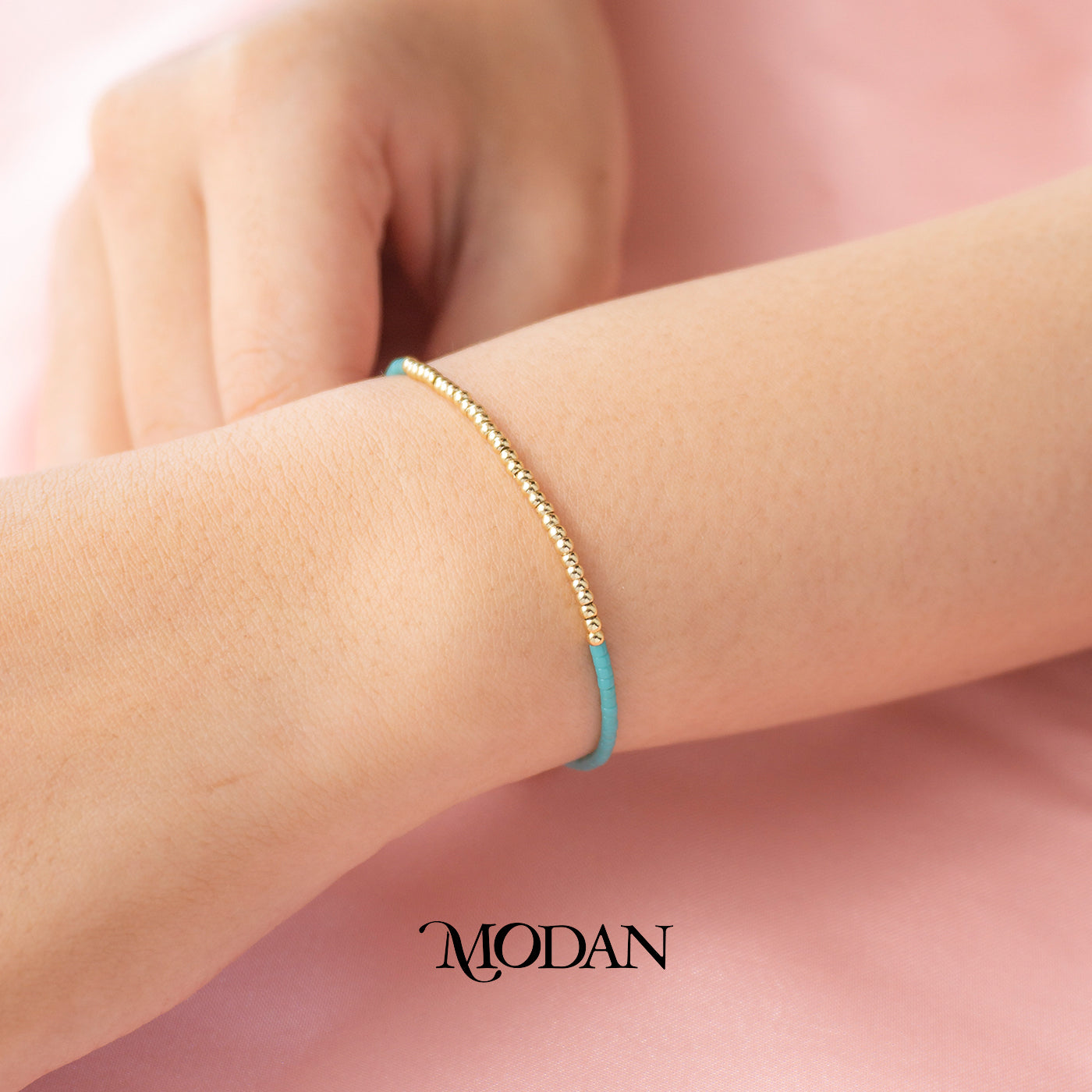 Colorful Summer Beach Style Beads Bracelet Gelang Tali Musim Panas Warna Warni Serut Hypoallergenic Gold Plated
